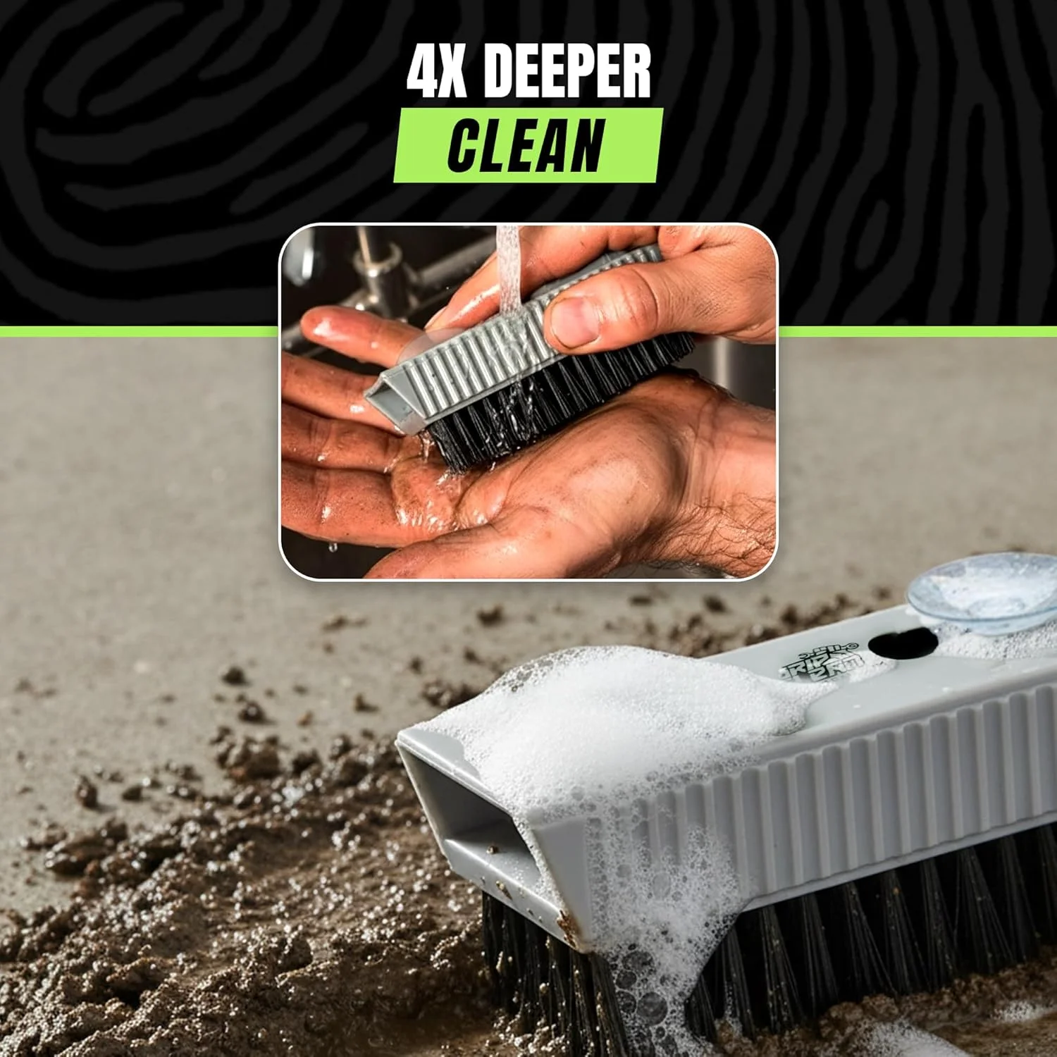 Grip Clean - Heavy Duty Nail Brush for Cleaning - Mechanical Cleaner for Hands and Under Nails - for Men and Women Grip Clean - Heavy Duty Nail Brush for Cleaning - Mechanical Cleaner for Hands and Under Nails - for Men and Women