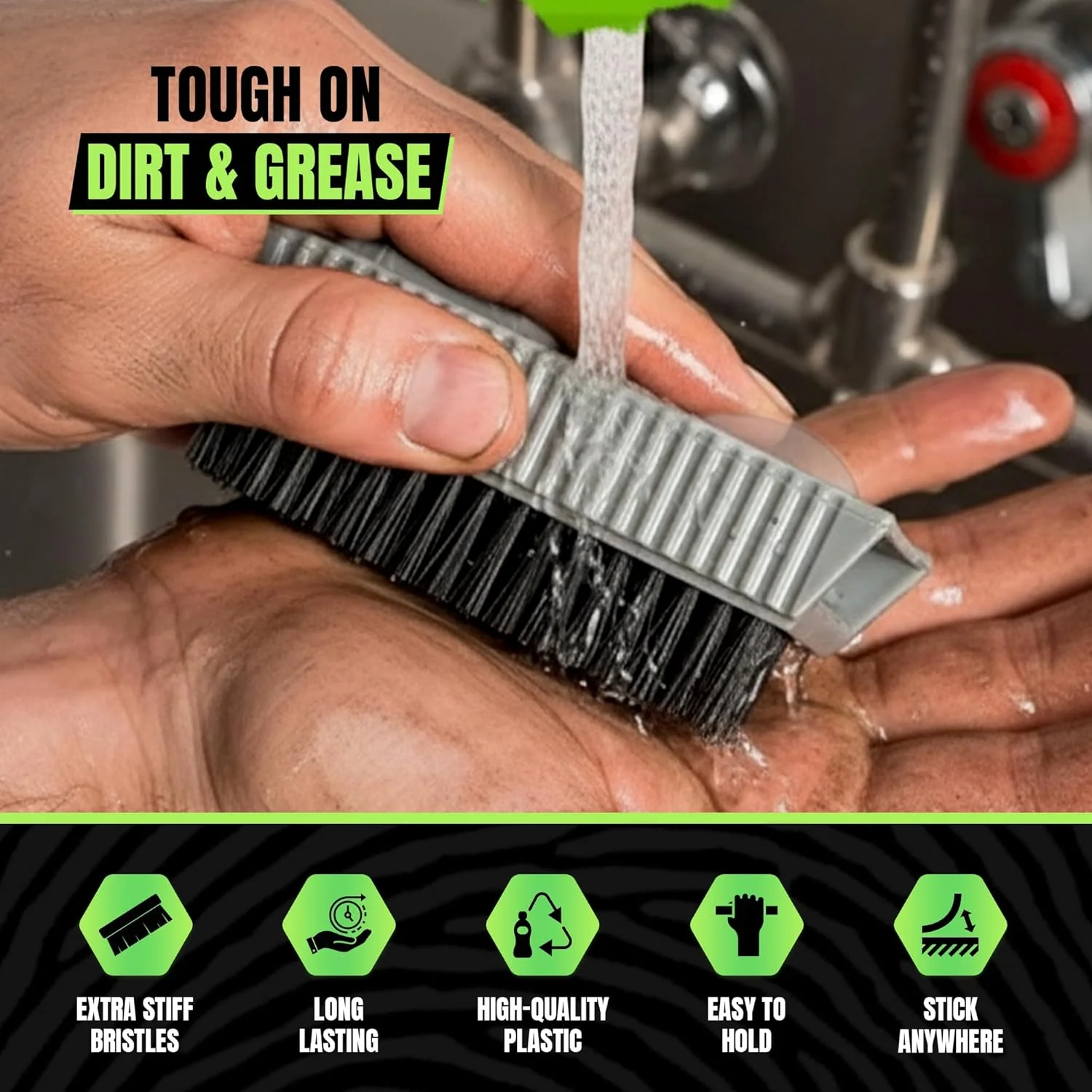 Grip Clean - Heavy Duty Nail Brush for Cleaning - Mechanical Cleaner for Hands and Under Nails - for Men and Women Grip Clean - Heavy Duty Nail Brush for Cleaning - Mechanical Cleaner for Hands and Under Nails - for Men and Women