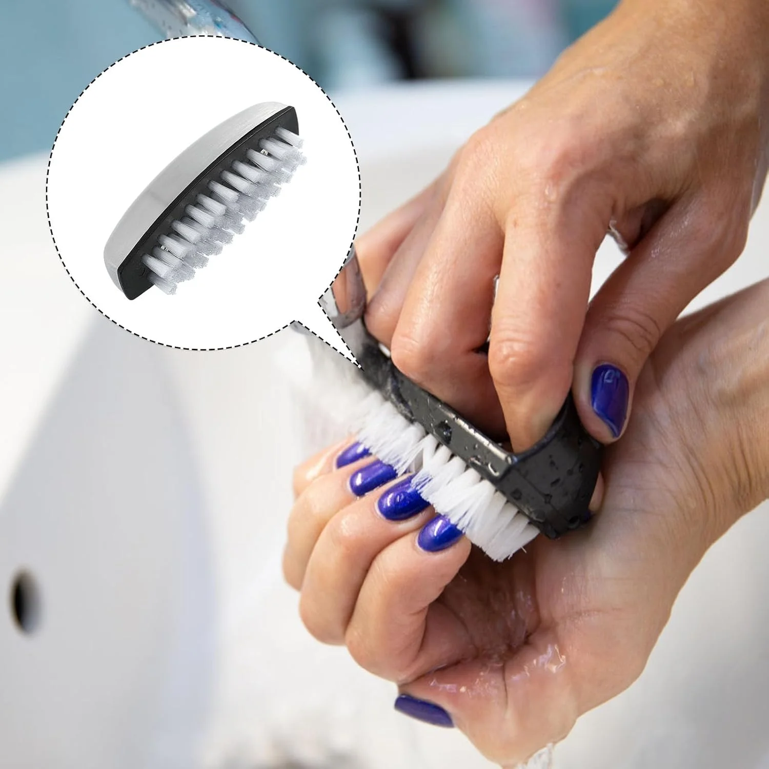 FRCOLOR برس ناخن 2 عددی، برس تمیز کننده ناخن، برس انگشتان پا، برس ناخن انگشت برای تمیز کردن زیر ناخن ها، برس مانیکور ناخن، پاک کننده ناخن، برس ناخن استیل ضد زنگ، نایلون پشمی سنگین