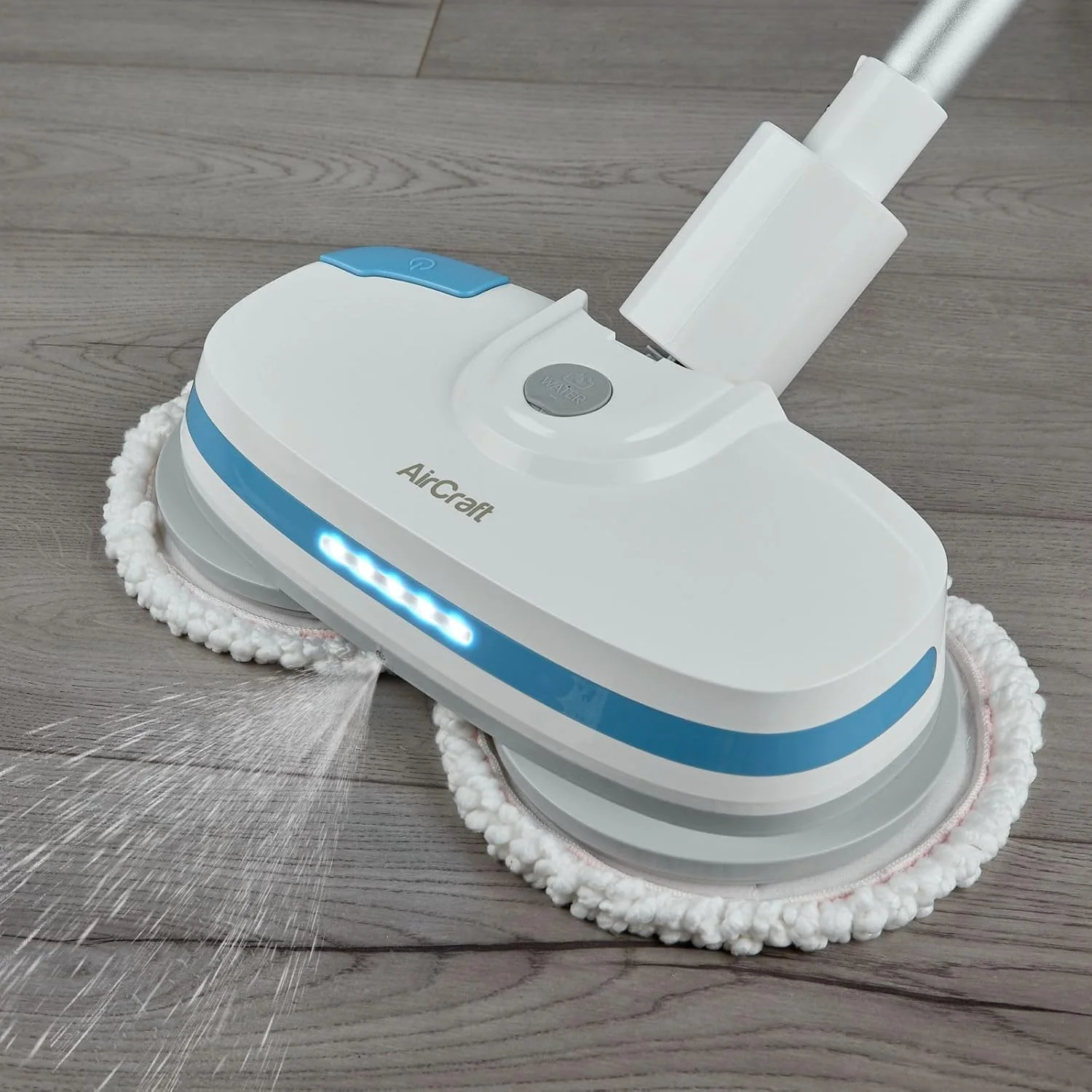 دستگاه تمیز کننده و پولیشر شارژی و بی سیم سطوح سخت Aircraft PowerGlide به همراه 4 پد تمیز کننده و پولیش، ایده آل برای سطوح چوبی، کاشی، لمینت و سخت، سفید