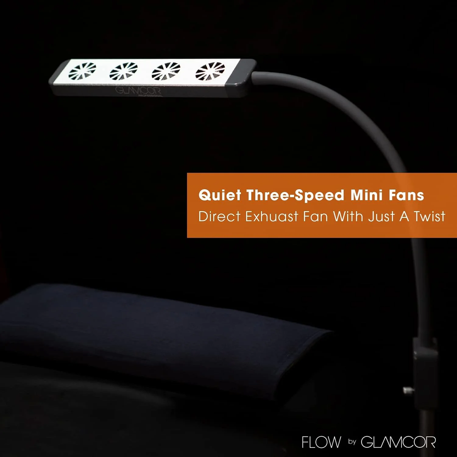 فن اگزوز Glamcor FLOW | بدون نیاز به دست، انعطاف پذیر، قابل حمل و بی صدا، قابل نصب روی میز، دارای سه سرعت، دمنده و فن برای پدیکور، مانیکور، اکستنشن مژه و تکنسین ناخن فن اگزوز Glamcor FLOW | بدون نیاز به دست، انعطاف پذیر، قابل حمل و بی صدا، قابل نصب روی میز، دارای سه سرعت، دمنده و فن برای پدیکور، مانیکور، اکستنشن مژه و تکنسین ناخن