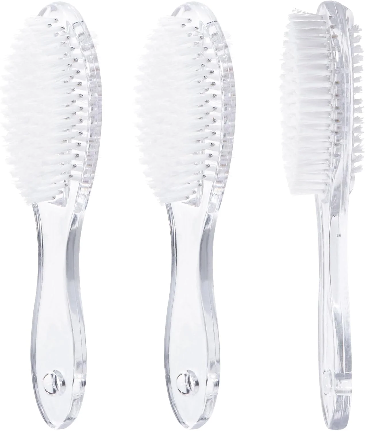 ooloveminso برس ناخن دسته بزرگ، 3 عدد، برس های ناخن دستی برای تمیز کردن ناخن های دست و پا، ابزار اسکرابر دو طرفه با موهای نرم و زبر برای مردان و زنان، شفاف ooloveminso برس ناخن دسته بزرگ، 3 عدد، برس های ناخن دستی برای تمیز کردن ناخن های دست و پا، ابزار اسکرابر دو طرفه با موهای نرم و زبر برای مردان و زنان، شفاف