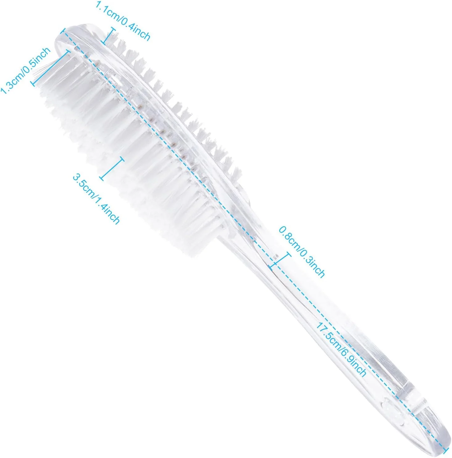 ooloveminso برس ناخن دسته بزرگ، 3 عدد، برس های ناخن دستی برای تمیز کردن ناخن های دست و پا، ابزار اسکرابر دو طرفه با موهای نرم و زبر برای مردان و زنان، شفاف ooloveminso برس ناخن دسته بزرگ، 3 عدد، برس های ناخن دستی برای تمیز کردن ناخن های دست و پا، ابزار اسکرابر دو طرفه با موهای نرم و زبر برای مردان و زنان، شفاف