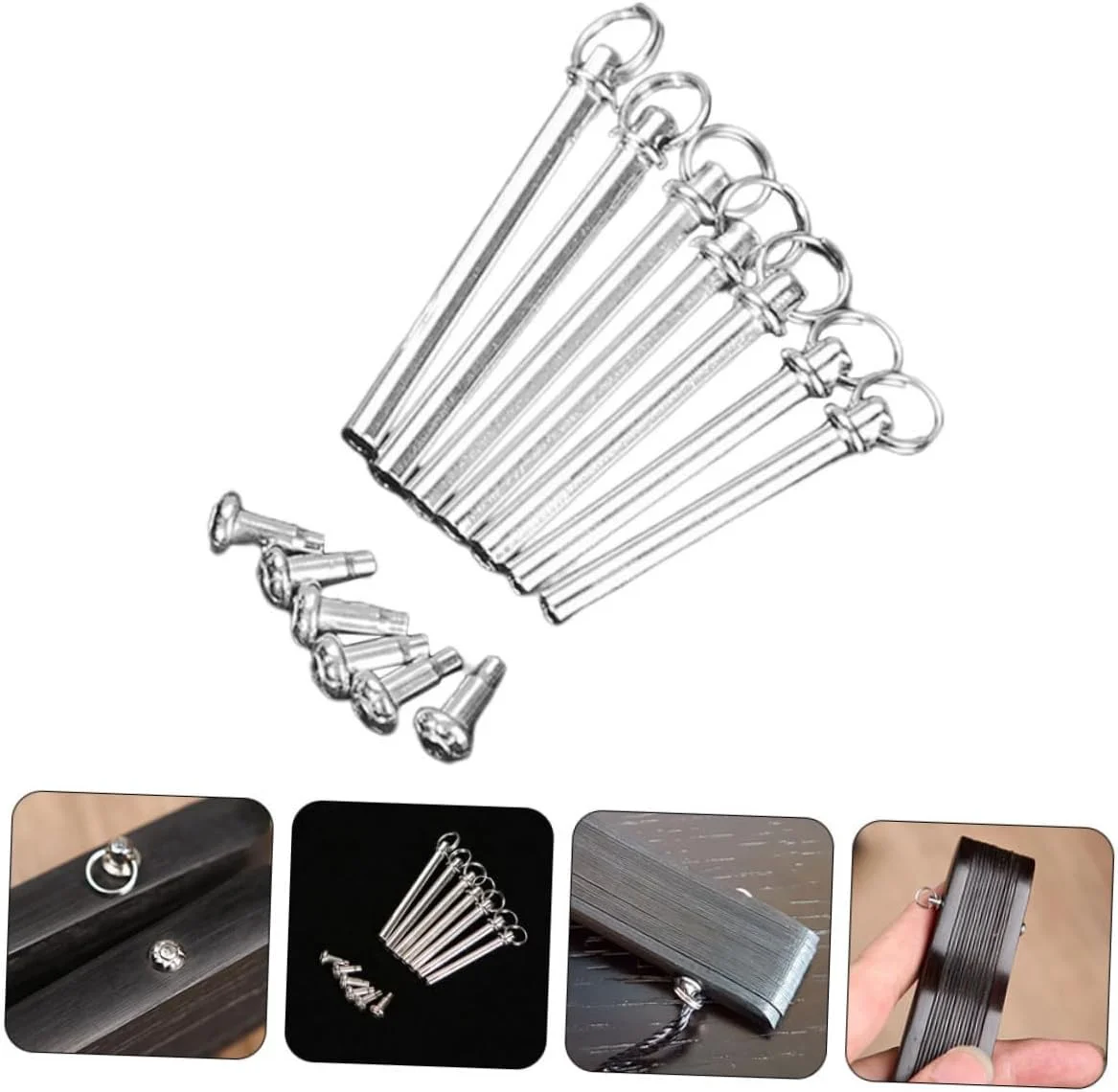 کومیریتی 7 مجموعه میخ پرچ محور فن تاشو، محور جایگزین فن دستی، پرچ برای تعمیر فن کاغذی، پرچ محور فن تاشو، جایگزین محور فن دستی، استیل ضد زنگ نقره ای