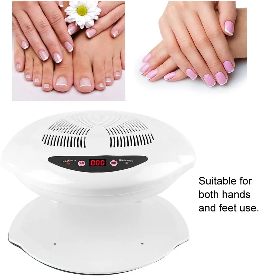 دستگاه خشک کن لاک ناخن OVAQUIXI، خشک کن لاک گرم و سرد، ابزار مانیکور سفید دوشاخه بریتانیا 220 ولت