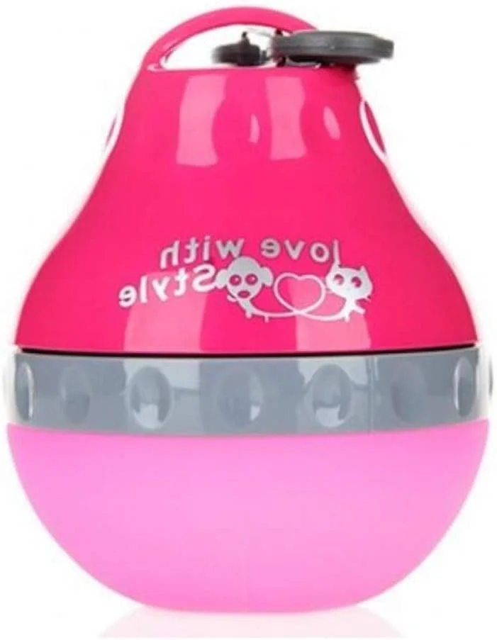 بطری آب سگ خانگی برای سگ های کوچک، فواره های نوشیدنی مسافرتی، سیلیکونی قابل حمل، لوازم حیوانات خانگی فضای باز تدی گربه (رنگ: رز، اندازه: 200ML)