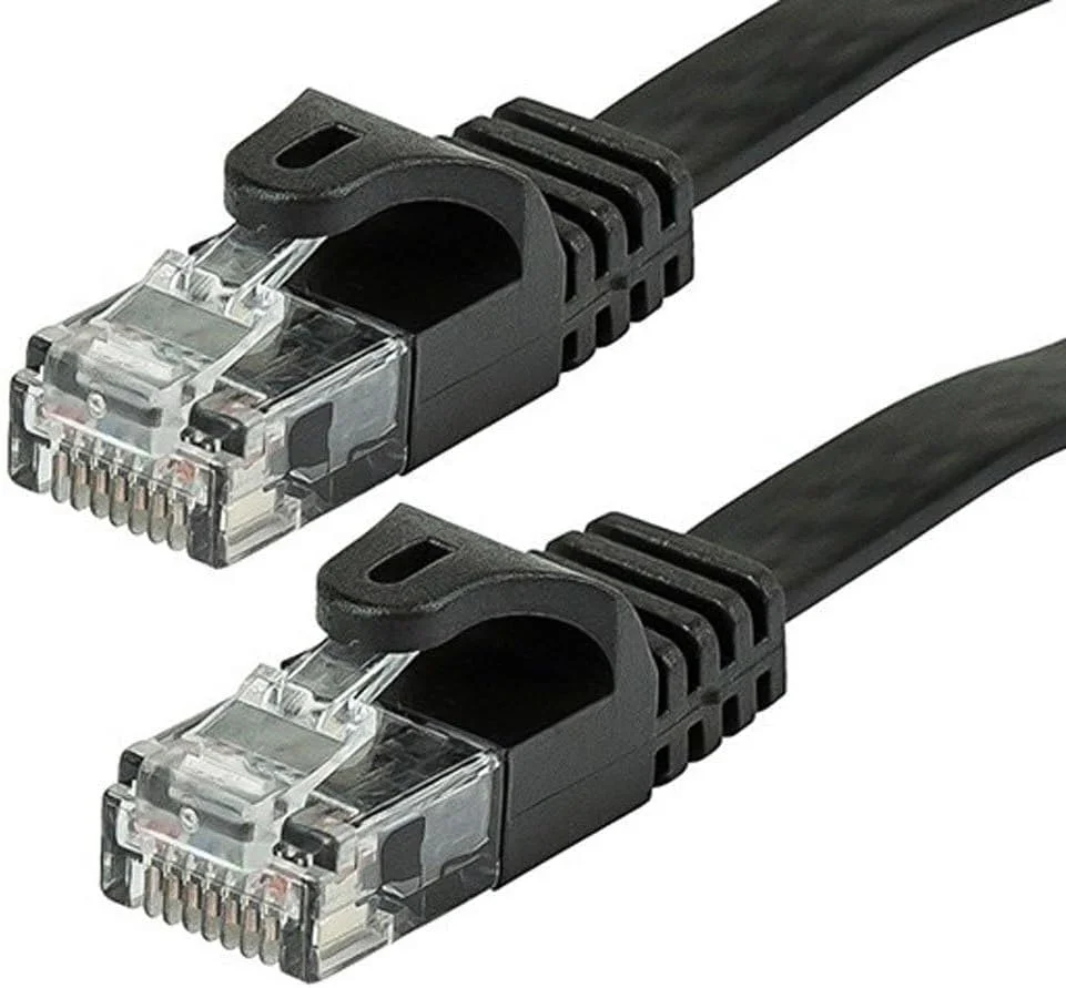 کابل شبکه اترنت Cat5e مونوپرایس - کابل اینترنت شبکه - 3.05 متر (10 فوت) - مشکی، RJ45، تخت، رشته ای، 350 مگاهرتز، UTP، سیم مسی خالص 30AWG
