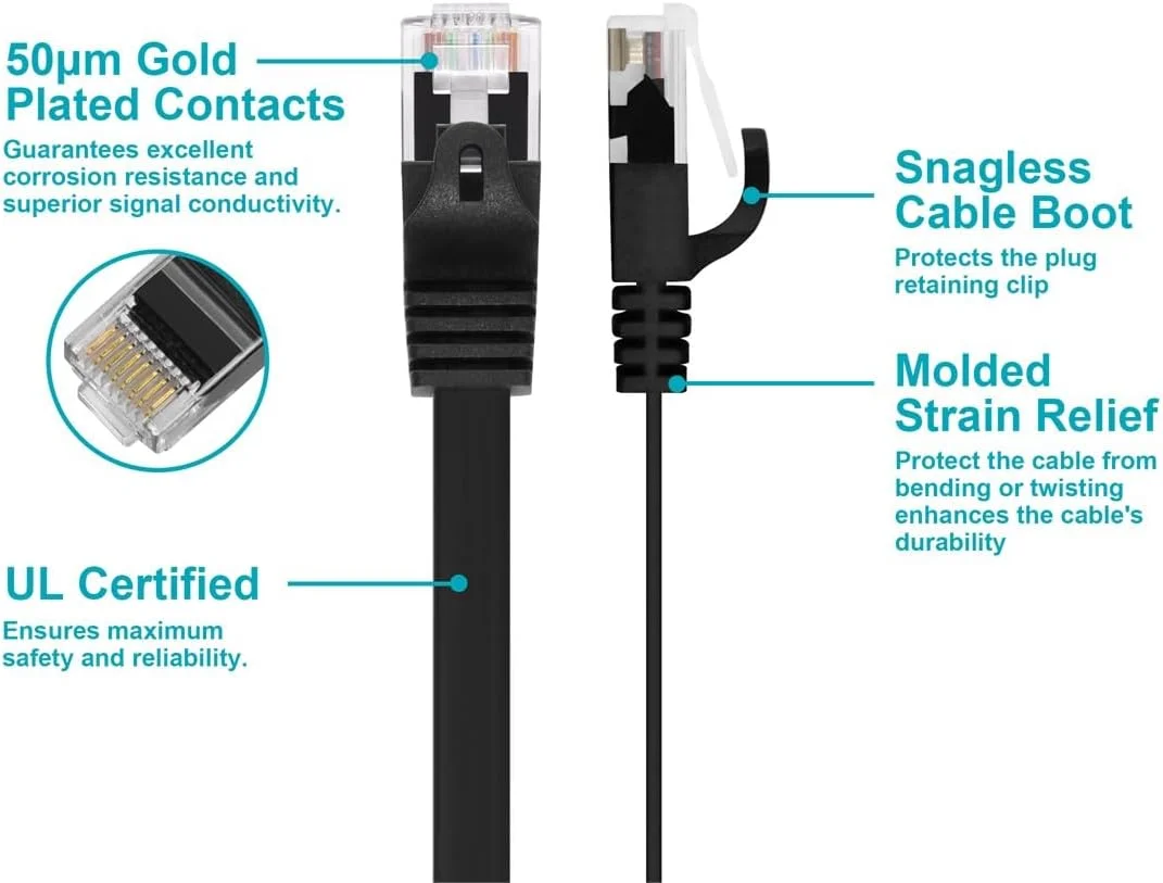 کابل شبکه اترنت Cat5e مونوپرایس - کابل اینترنت شبکه - 3.05 متر (10 فوت) - مشکی، RJ45، تخت، رشته ای، 350 مگاهرتز، UTP، سیم مسی خالص 30AWG کابل شبکه اترنت Cat5e مونوپرایس - کابل اینترنت شبکه - 3.05 متر (10 فوت) - مشکی، RJ45، تخت، رشته ای، 350 مگاهرتز، UTP، سیم مسی خالص 30AWG