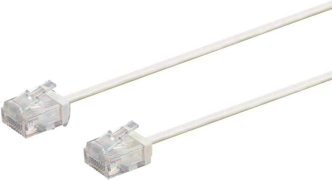 کابل پچ اترنت Cat6 مونوپرایس - بدون گیر، 550 مگاهرتز، UTP، 32AWG، 7 فوت، سفید - سری Micro SlimRun