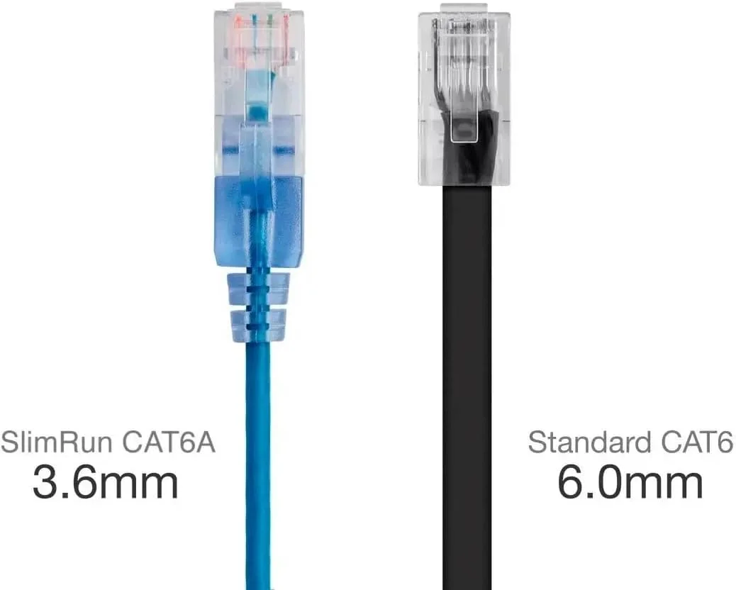 کابل اترنت پچ Cat6A موناپریس - 15 متر - آبی | UTP، 30AWG، 10G، مس خالص، RJ45 بدون گیر، برای کابل شبکه کامپیوتر، LAN، مودم، روتر - سری SlimRun کابل اترنت پچ Cat6A موناپریس - 15 متر - آبی | UTP، 30AWG، 10G، مس خالص، RJ45 بدون گیر، برای کابل شبکه کامپیوتر، LAN، مودم، روتر - سری SlimRun