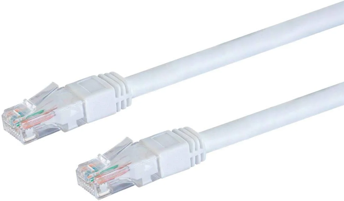 کابل شبکه اترنت Cat6 مناسب فضای باز Monoprice - 15 متر - سفید | RJ45 بدون گیر، رشته ای، 550 مگاهرتز، UTP، سیم مسی خالص، 24AWG