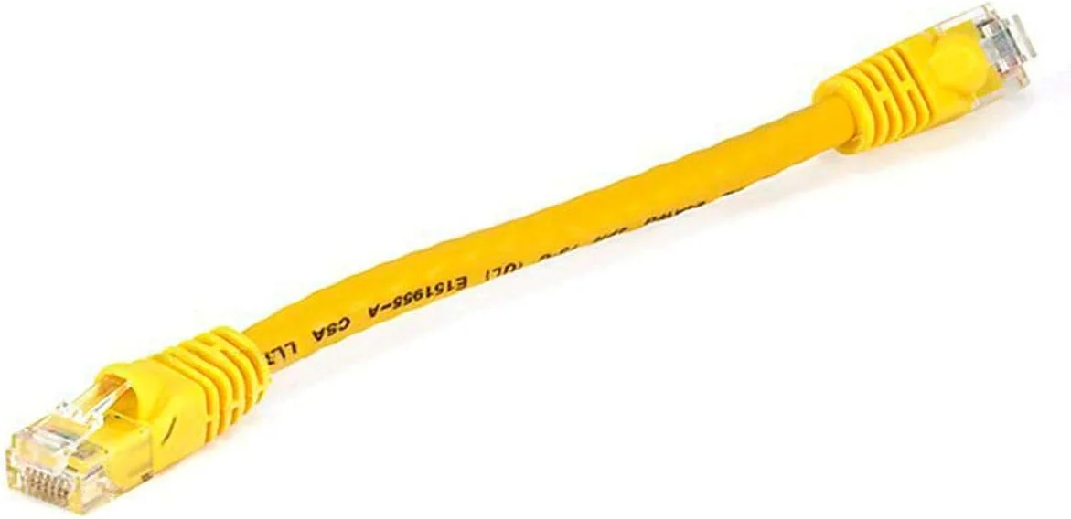کابل شبکه اترنت Cat6 550MHz UTP مسی بدون روکش Monoprice با طول 0.5 فوت و گیج 24AWG - زرد
