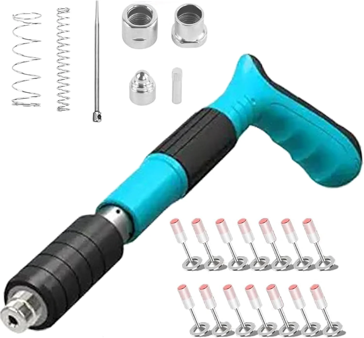 تفنگ میخکوب فولادی دستی با 14 عدد میخ رایگان، ابزار میخکوبی دیوار با قابلیت تنظیم 5 سرعته، دستگاه میخکوبی قابل حمل برای دیوار بتنی سیمانی، چوب، دستگاه شیار زنی سیم سقف، دکوراسیون منزل