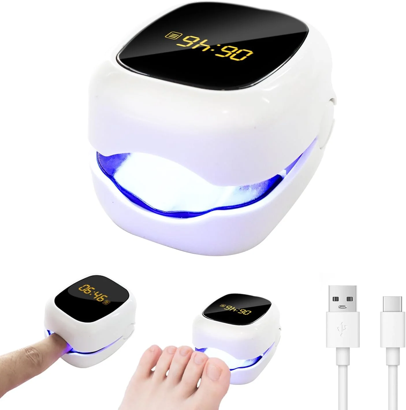 دستگاه لیزر قارچ ناخن Aohcae، دستگاه لیزر قارچ ناخن، عملکرد سریع، نور درمانی چند منظوره برای ناخن های دست و پا با نور آبی 500 نانومتر، قرمز 660 نانومتر و مادون قرمز 950 نانومتر