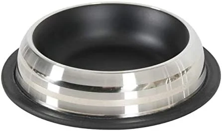 کاسه سگ ضد لغزش استیل زولاکس مدل MERENDA - مشکی (1 لیتر)