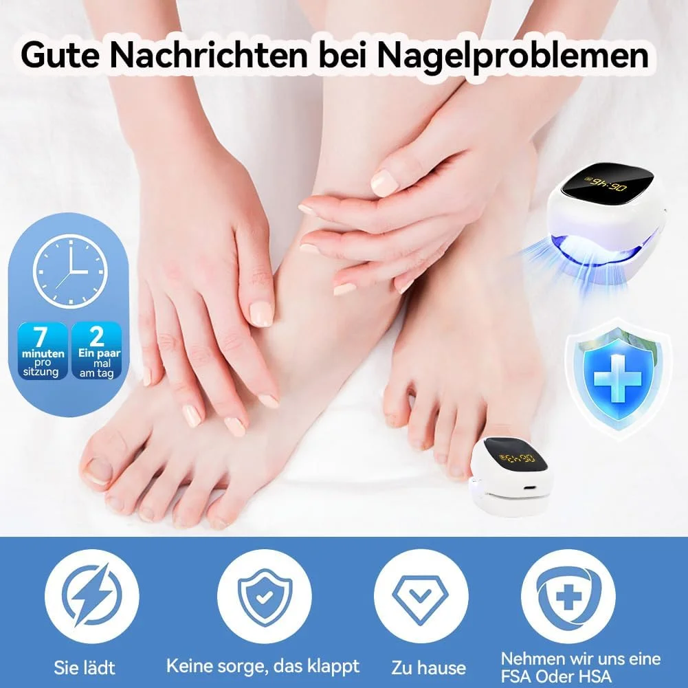 دستگاه لیزر قارچ ناخن Aohcae، دستگاه لیزر قارچ ناخن، عملکرد سریع، نور درمانی چند منظوره برای ناخن های دست و پا با نور آبی 500 نانومتر، قرمز 660 نانومتر و مادون قرمز 950 نانومتر