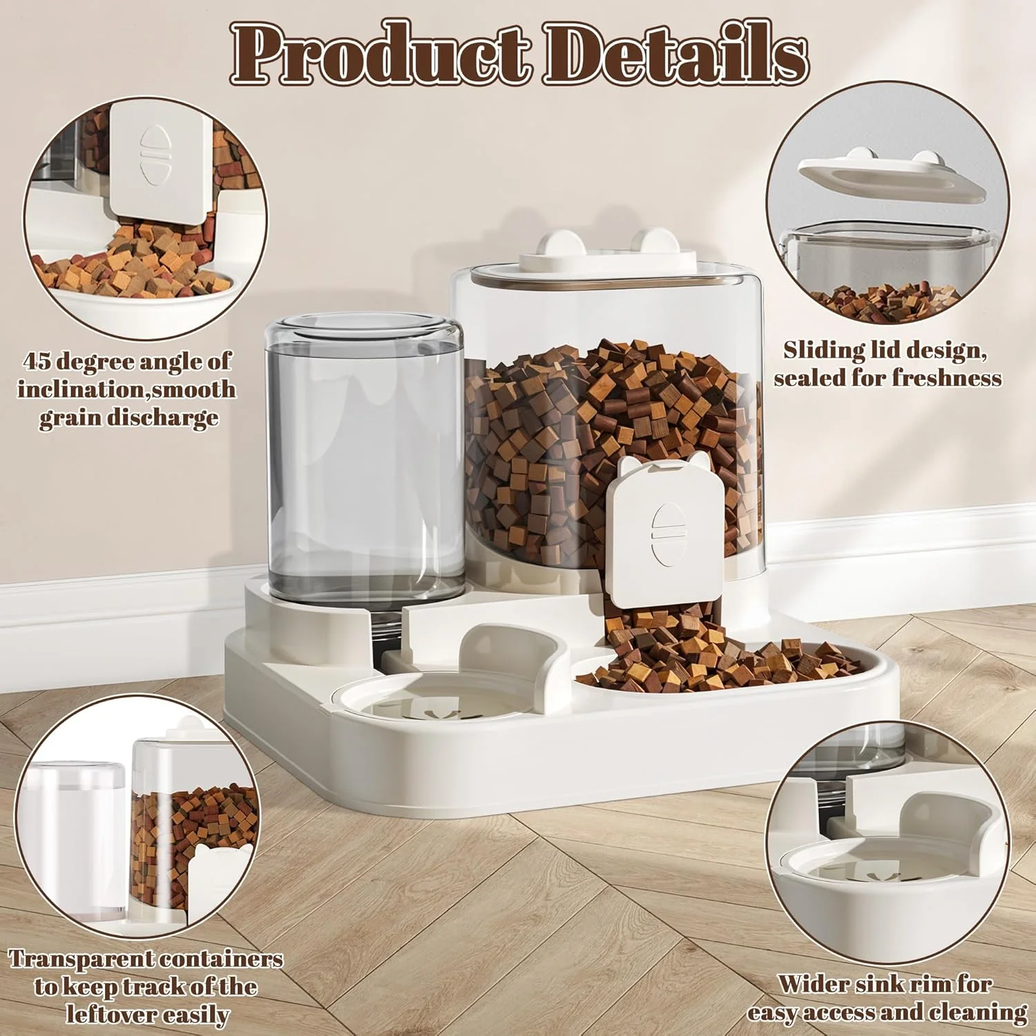 ظرف غذای اتوماتیک چوبی 2 در 1 برای گربه - ست آبخوری و پخش کننده غذای گرانشی برای گربه ها و سگ ها، ایستگاه تغذیه غذای خشک و مرطوب قابل مشاهده با فیلتر آب برای حیوانات خانگی کوچک و متوسط، مناسب برای مهمانی، مسافرت و استفاده در منزل ظرف غذای اتوماتیک چوبی 2 در 1 برای گربه - ست آبخوری و پخش کننده غذای گرانشی برای گربه ها و سگ ها، ایستگاه تغذیه غذای خشک و مرطوب قابل مشاهده با فیلتر آب برای حیوانات خانگی کوچک و متوسط، مناسب برای مهمانی، مسافرت و استفاده در منزل