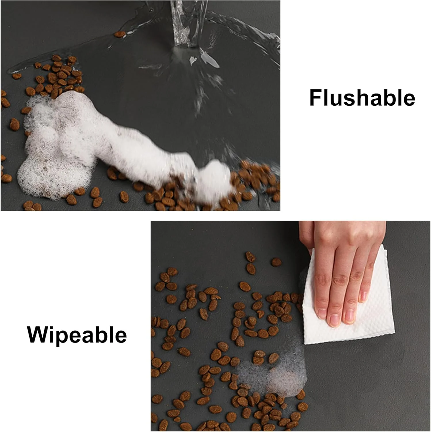 زیرانداز غذا و آب گربه YCT برای حیوانات خانگی - زیرانداز کاسه سگ ضد لغزش و فوق العاده جاذب با لوگوی چند سر گربه - 61x43 سانتی متر، مشکی زیرانداز غذا و آب گربه YCT برای حیوانات خانگی - زیرانداز کاسه سگ ضد لغزش و فوق العاده جاذب با لوگوی چند سر گربه - 61x43 سانتی متر، مشکی