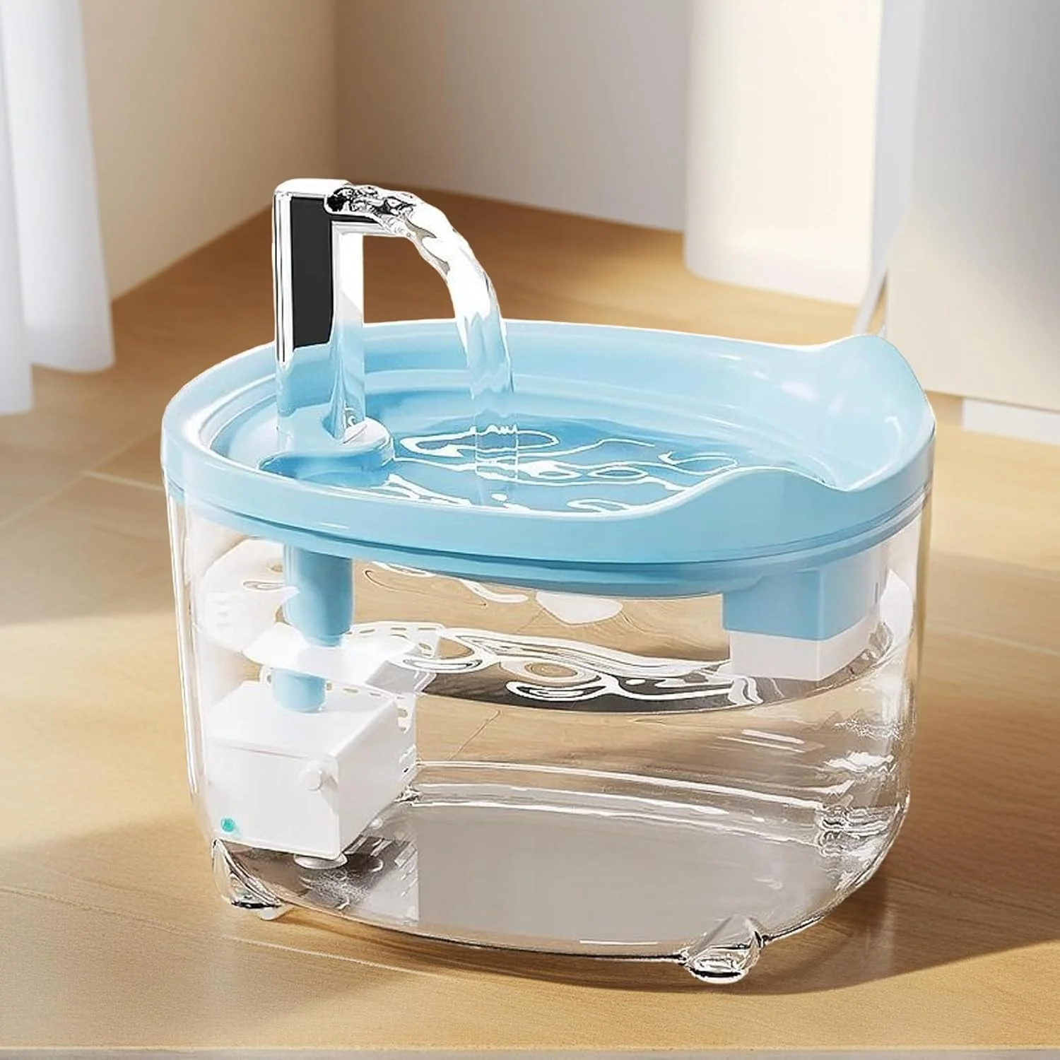 آبخوری فواره ای اتوماتیک برای گربه های خانگی، ظرف آب 1.5 لیتری مناسب حیوانات کوچک، توله سگ، بچه گربه، قابل استفاده در آپارتمان و خانه آبخوری فواره ای اتوماتیک برای گربه های خانگی، ظرف آب 1.5 لیتری مناسب حیوانات کوچک، توله سگ، بچه گربه، قابل استفاده در آپارتمان و خانه