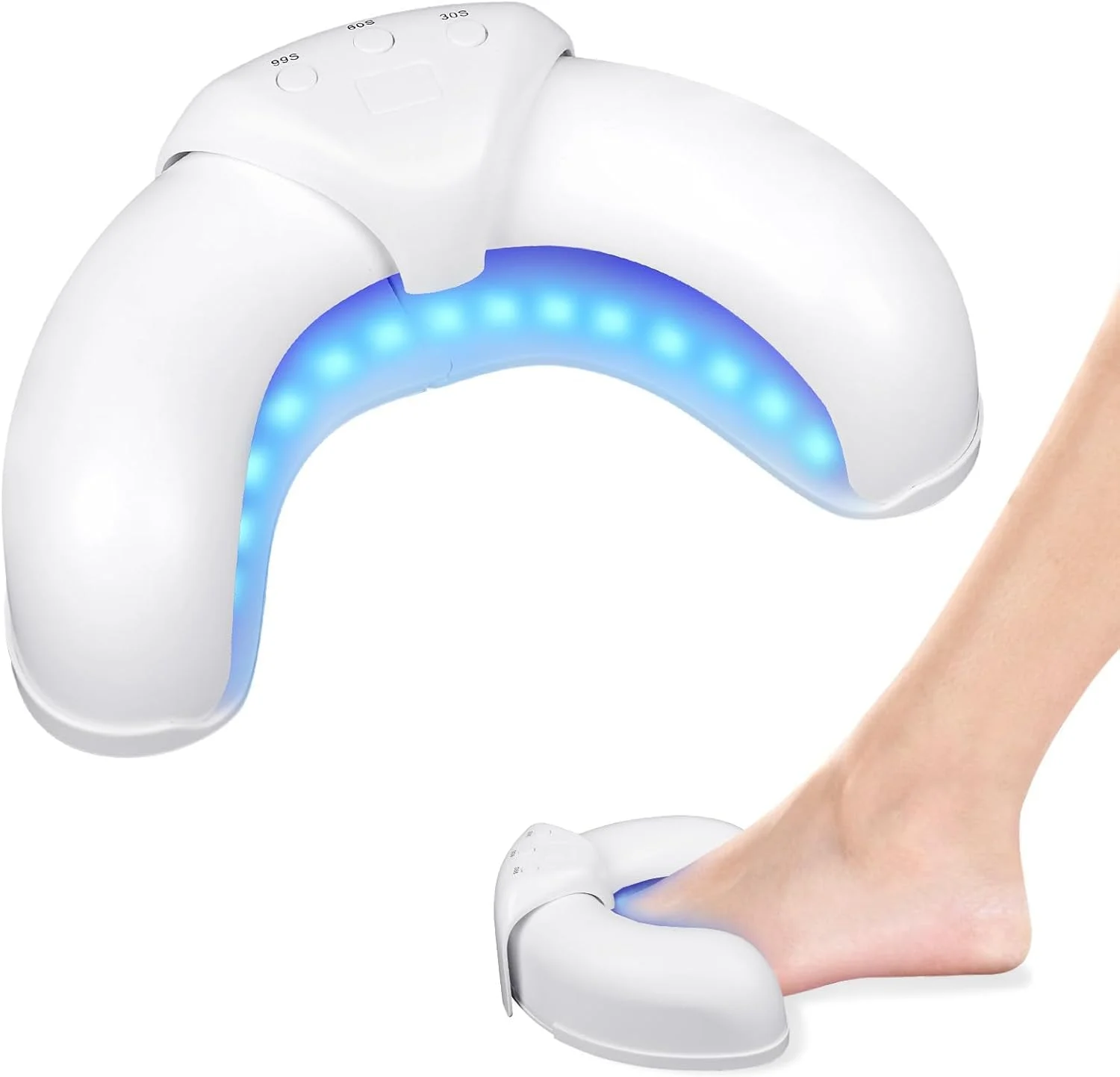 دستگاه لامپ قارچ ناخن Azonee برای چندین ناخن پا، دستگاه لیزر ضد قارچ، درمان قابل تنظیم قارچ ناخن، دستگاه درمان سریع قارچ ناخن، ایمن و موثر برای استفاده در منزل، سفید