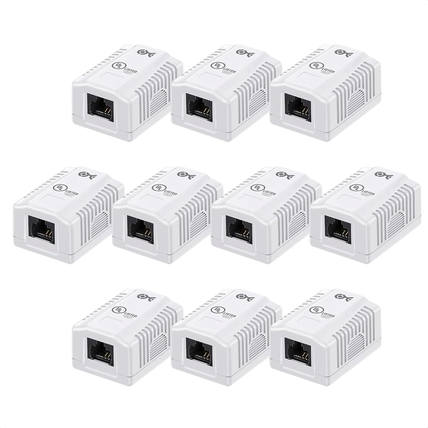 جعبه روکار Cat6 RJ45 یک پورت Cable Matters بسته 10 عددی - سفید