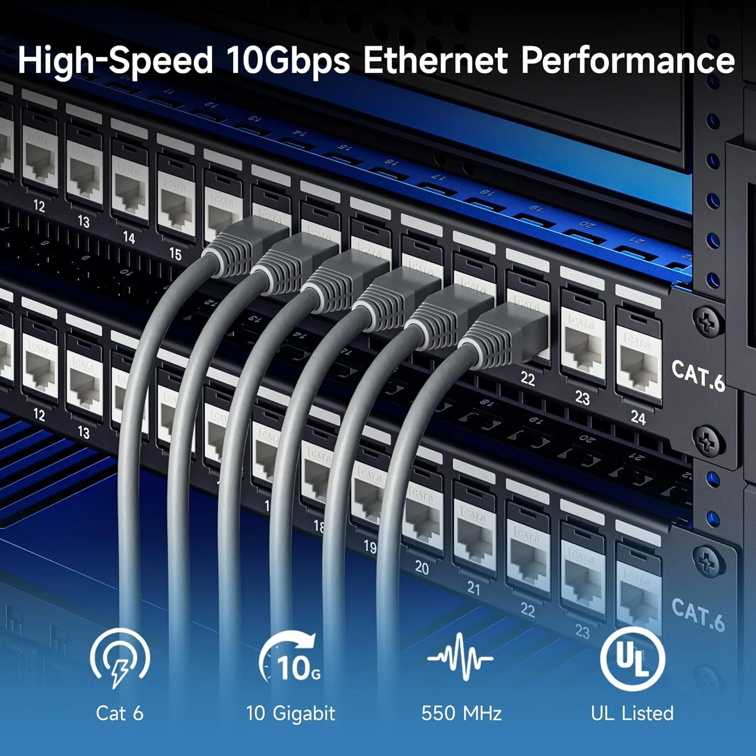 پک 10 عددی جک کیستون RJ45 با لیست UL از Cable Matters، رنگ سفید