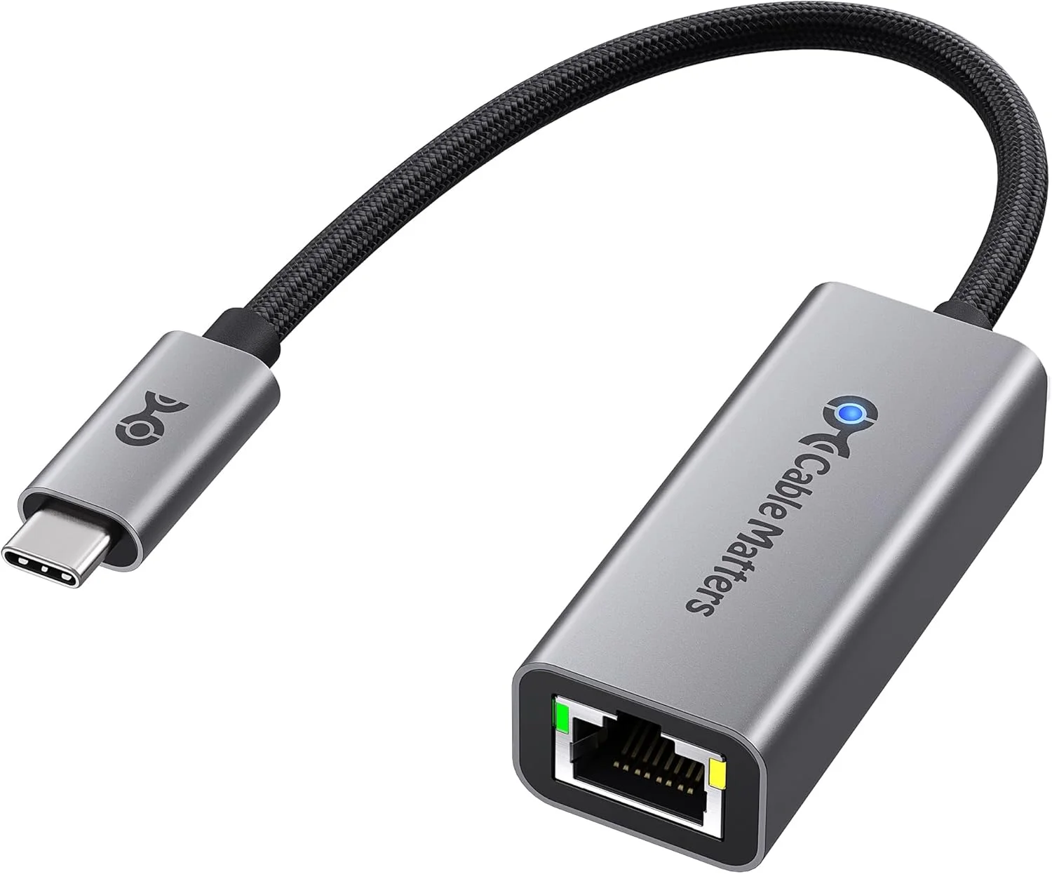 آداپتور USB-C به اترنت Cable Matters، آداپتور شبکه گیگابیتی اترنت به USB-C برای 1000 مگابیت در ثانیه، سازگار با MacBook، iPhone 16 Pro/Max، iPad Pro، Dell XPS، Surface و غیره