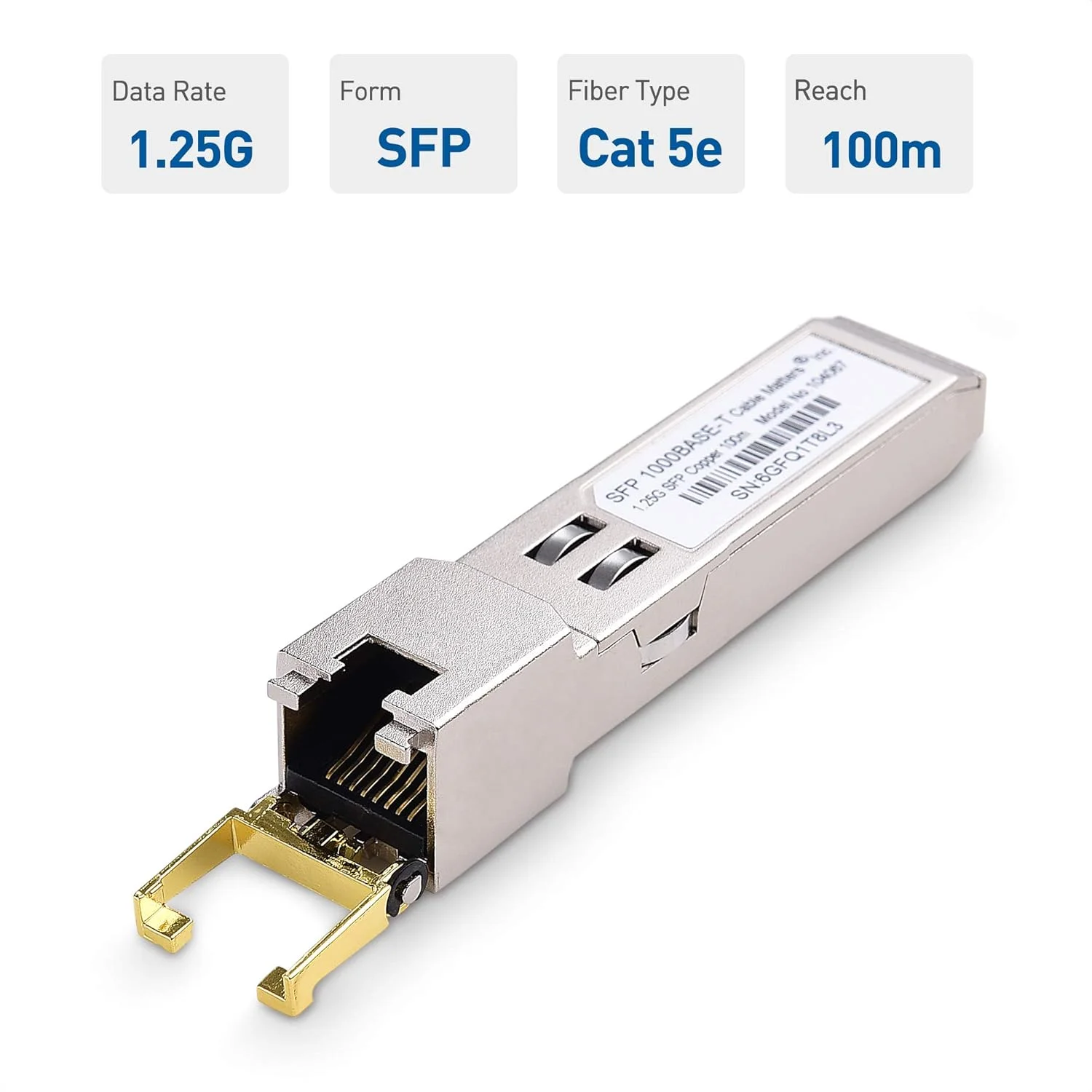 فرستنده و گیرنده ماژولار اترنت مسی گیگابیتی SFP به RJ45 مدل Cable Matters 1000BASE-T برای تجهیزات سیسکو، یوبیکیوتی، تیپیلینک، هواوی، میکروتیک، نتگیر و سوپرمیکرو فرستنده و گیرنده ماژولار اترنت مسی گیگابیتی SFP به RJ45 مدل Cable Matters 1000BASE-T برای تجهیزات سیسکو، یوبیکیوتی، تیپیلینک، هواوی، میکروتیک، نتگیر و سوپرمیکرو