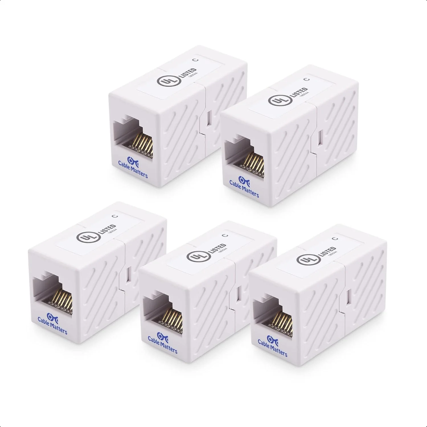 Cable Matters بسته 5 عددی کوپلر RJ45 Cat6، سفید