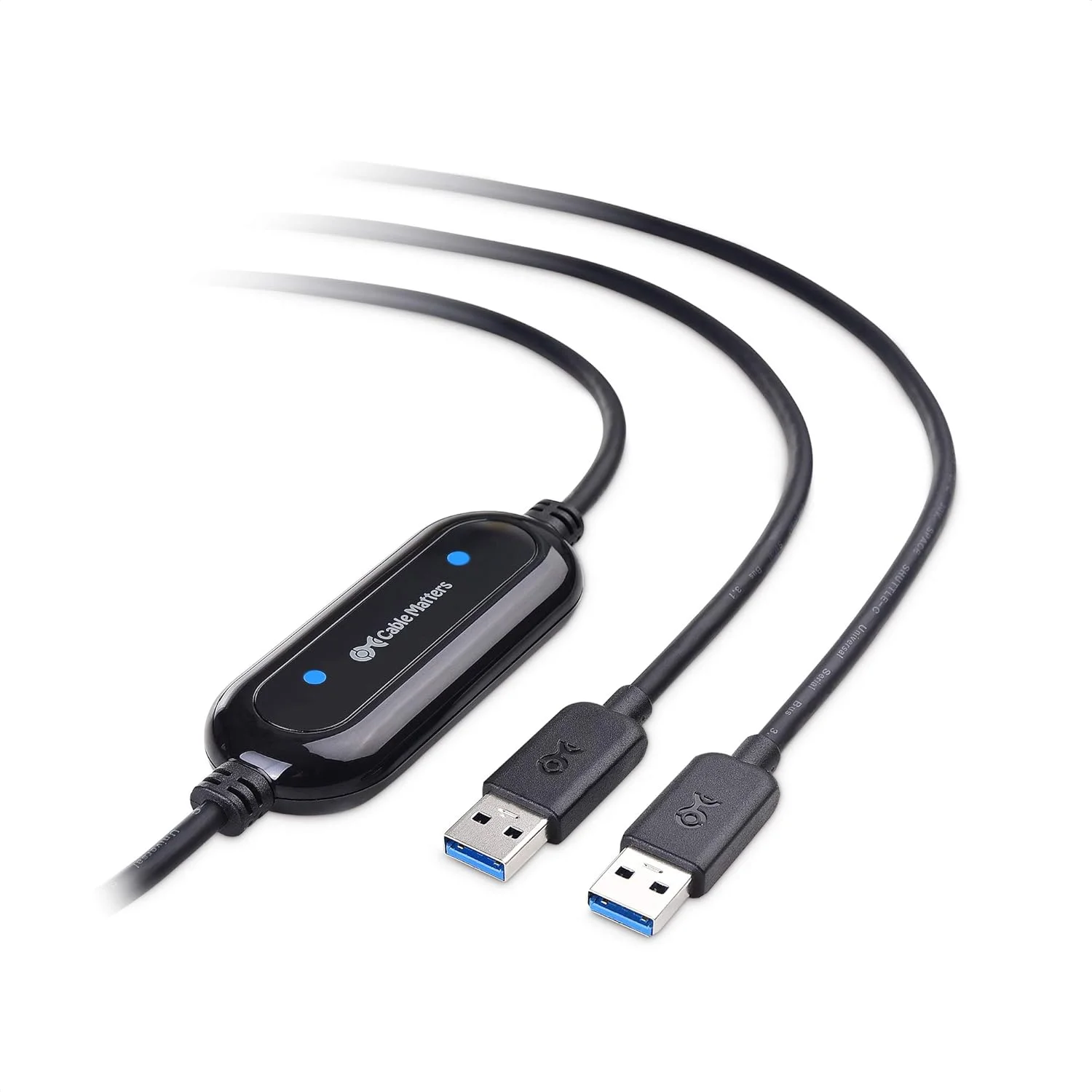 کابل انتقال داده USB 3.0 کیبل مترز PC به PC برای کامپیوترهای ویندوز و مک در طول 2 متر - شامل PClinq5 و Bravura Easy Computer Sync - سازگار با PCMover برای انتقال سیستم ویندوز