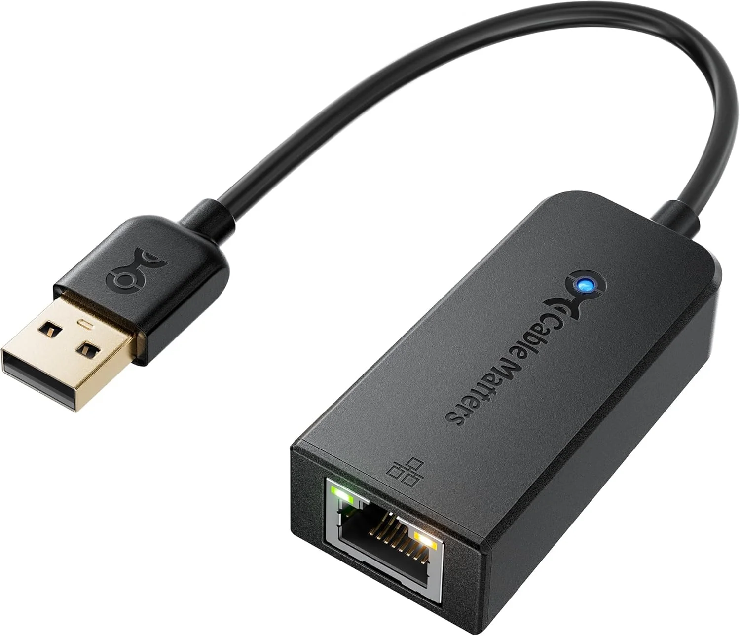 آداپتور USB به اترنت Cable Matters (USB 2.0 به اترنت/USB به RJ45) پشتیبانی از شبکه اترنت 10/100 مگابیت در ثانیه، مشکی