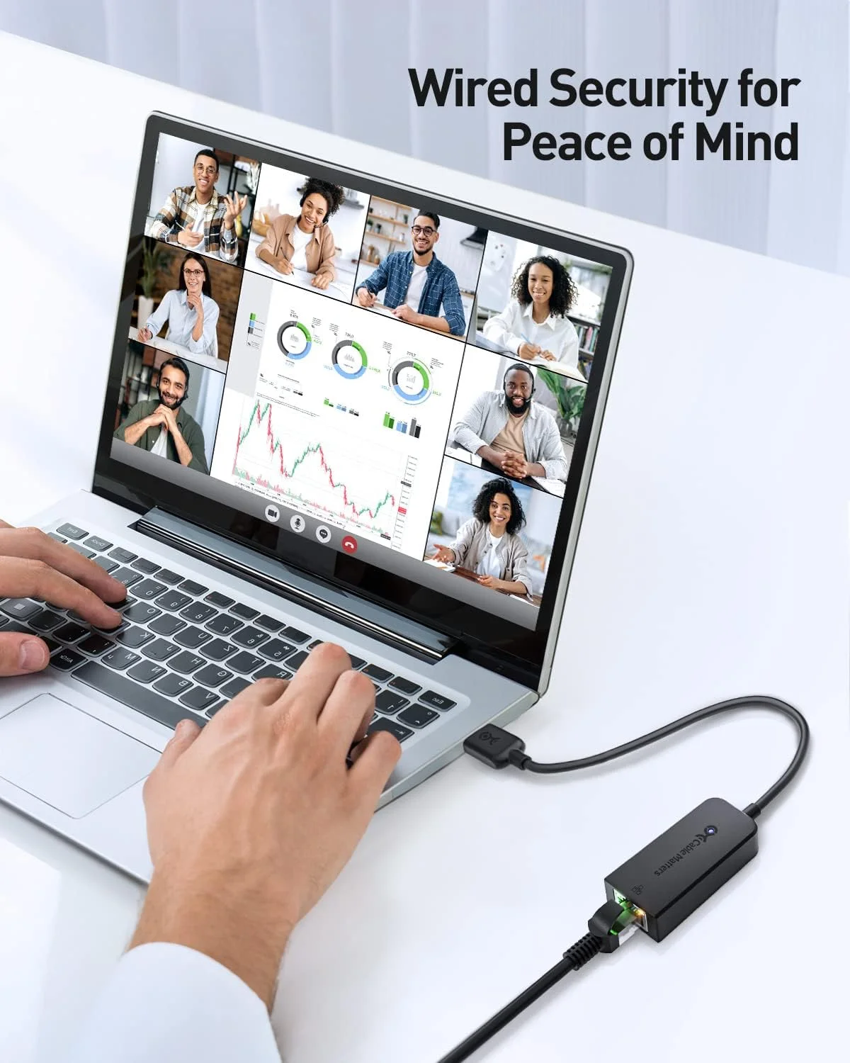 آداپتور USB به اترنت Cable Matters (USB 2.0 به اترنت/USB به RJ45) پشتیبانی از شبکه اترنت 10/100 مگابیت در ثانیه، مشکی