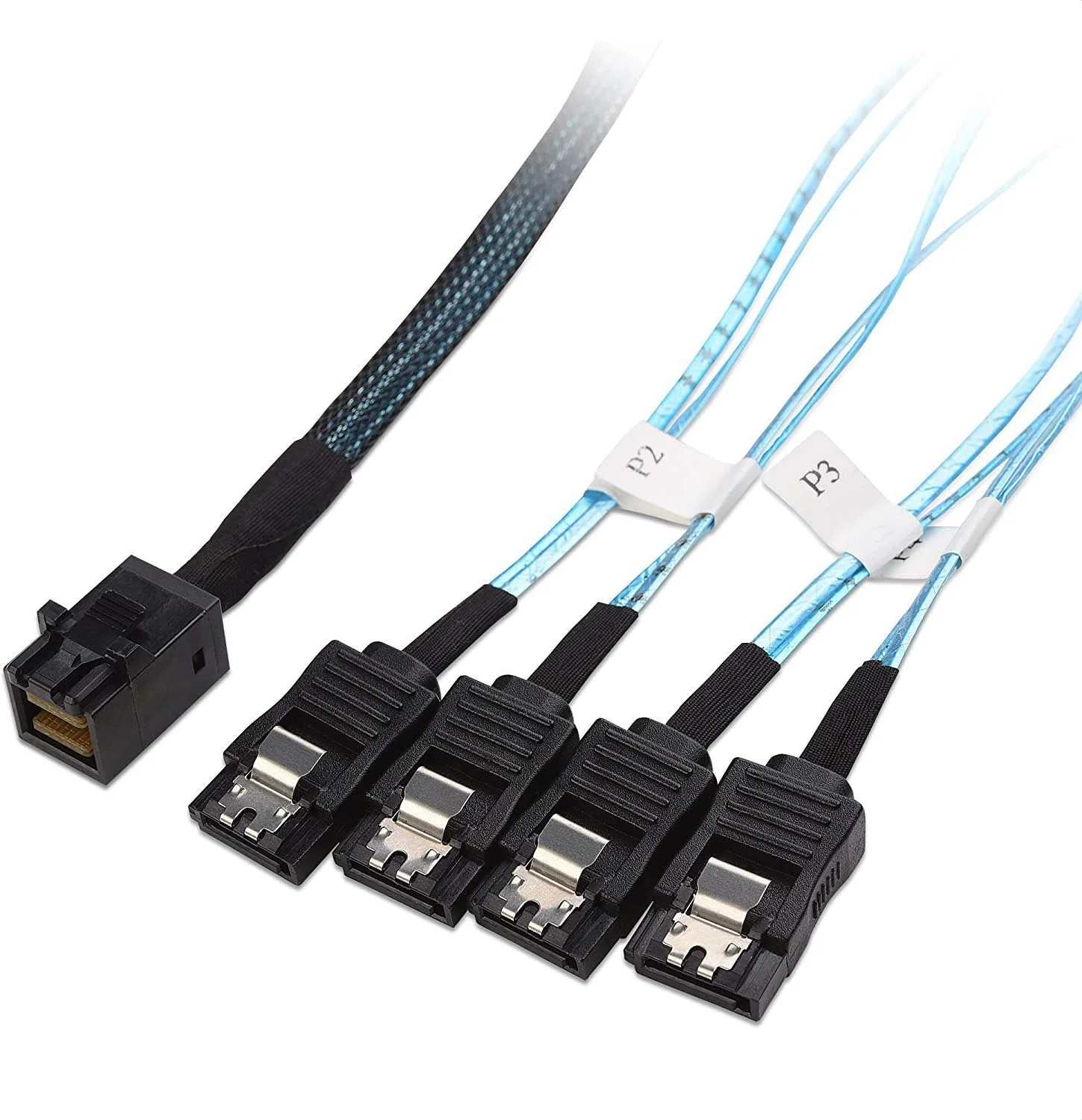 کابل تبدیل داخلی HD Mini SAS (SFF-8643) به 4 SATA با طول 1 متر