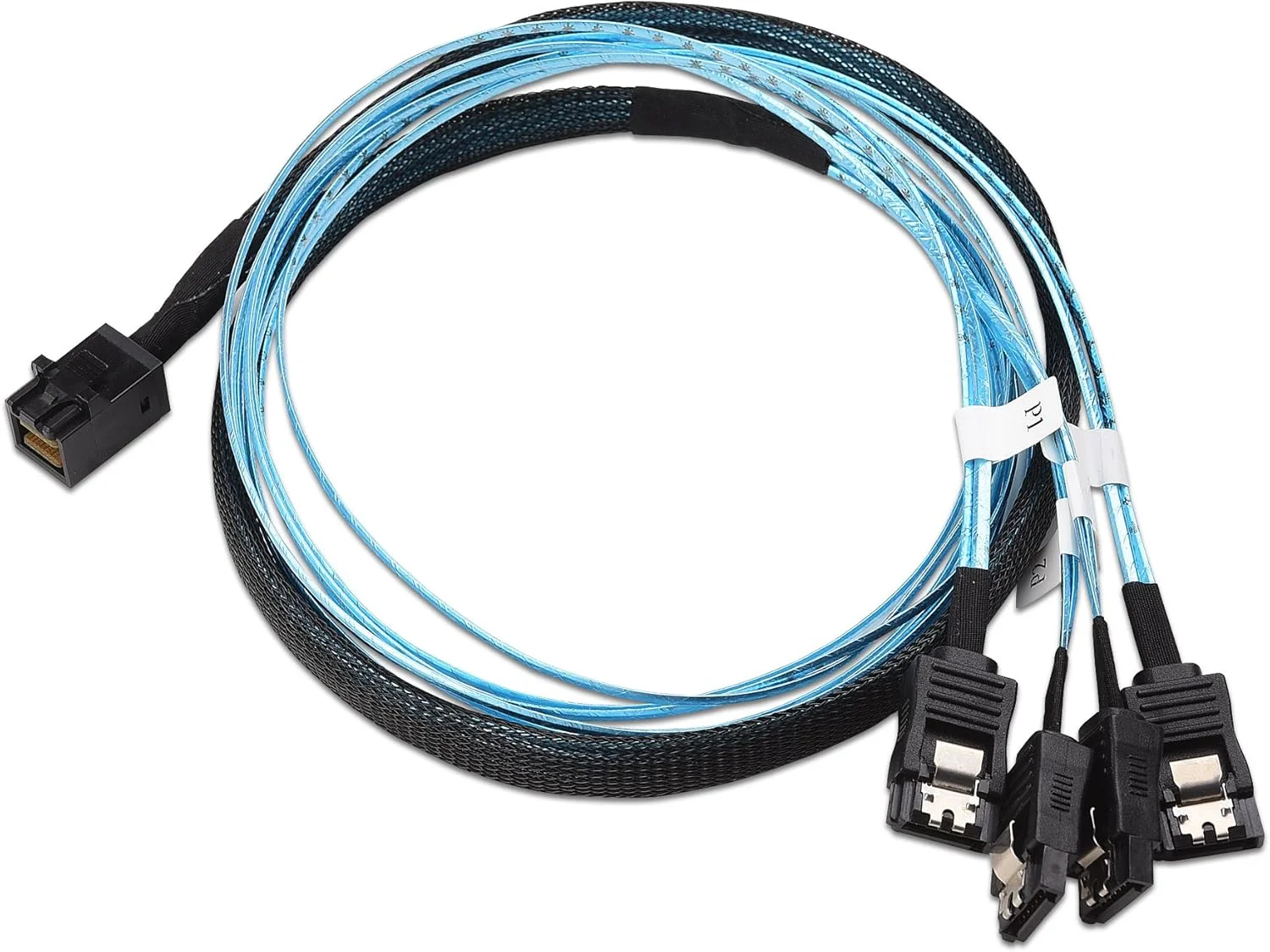 کابل تبدیل داخلی HD Mini SAS (SFF-8643) به 4 SATA با طول 1 متر
