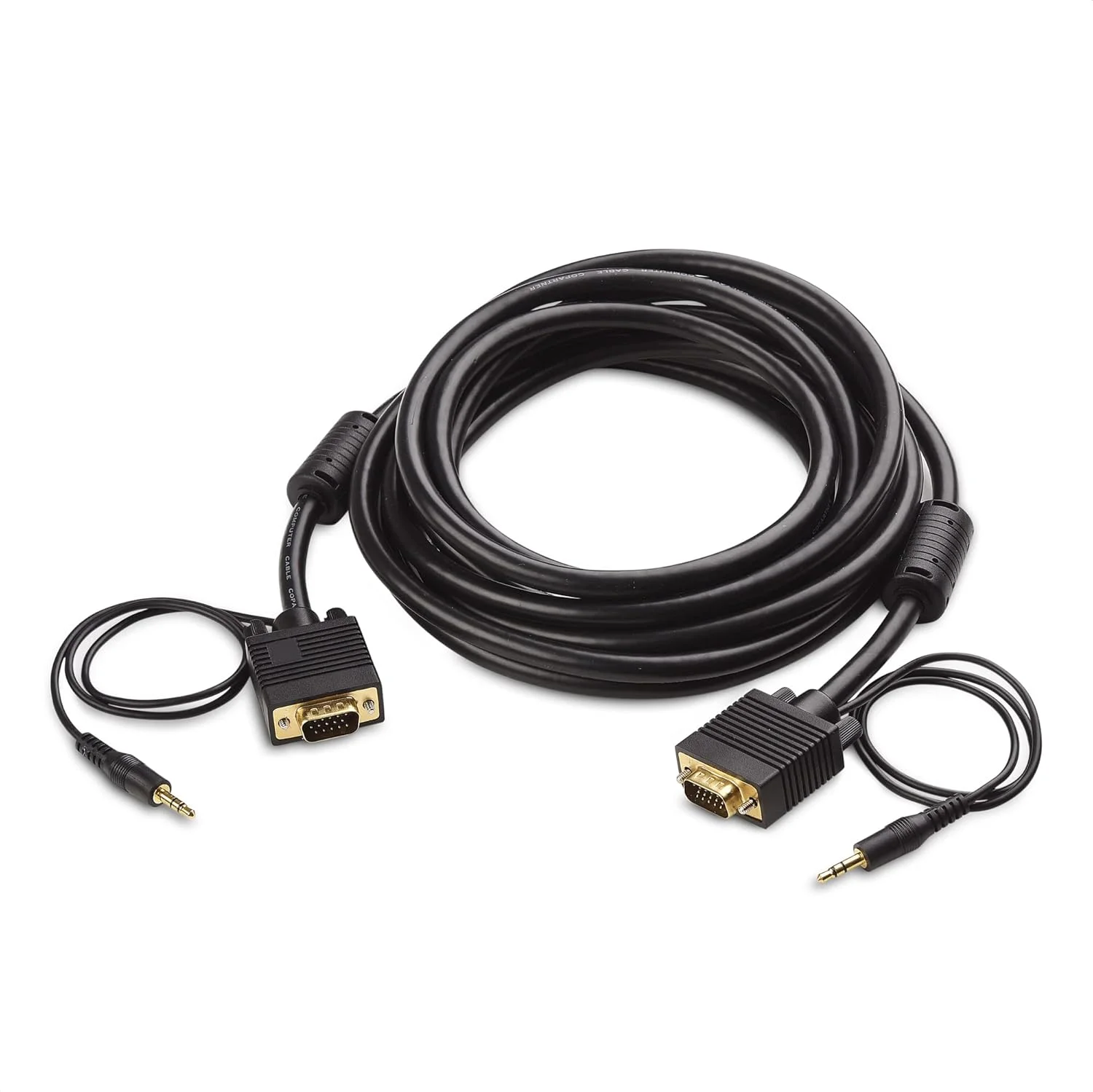 کابل VGA/SVGA کیبل مترز با صدا (کابل مانیتور VGA/SVGA با صدای استریو 3.5 میلی متری) 4.5 متر - موجود در طول های 1.8 متر - 10.6 متر کابل VGA/SVGA کیبل مترز با صدا (کابل مانیتور VGA/SVGA با صدای استریو 3.5 میلی متری) 4.5 متر - موجود در طول های 1.8 متر - 10.6 متر
