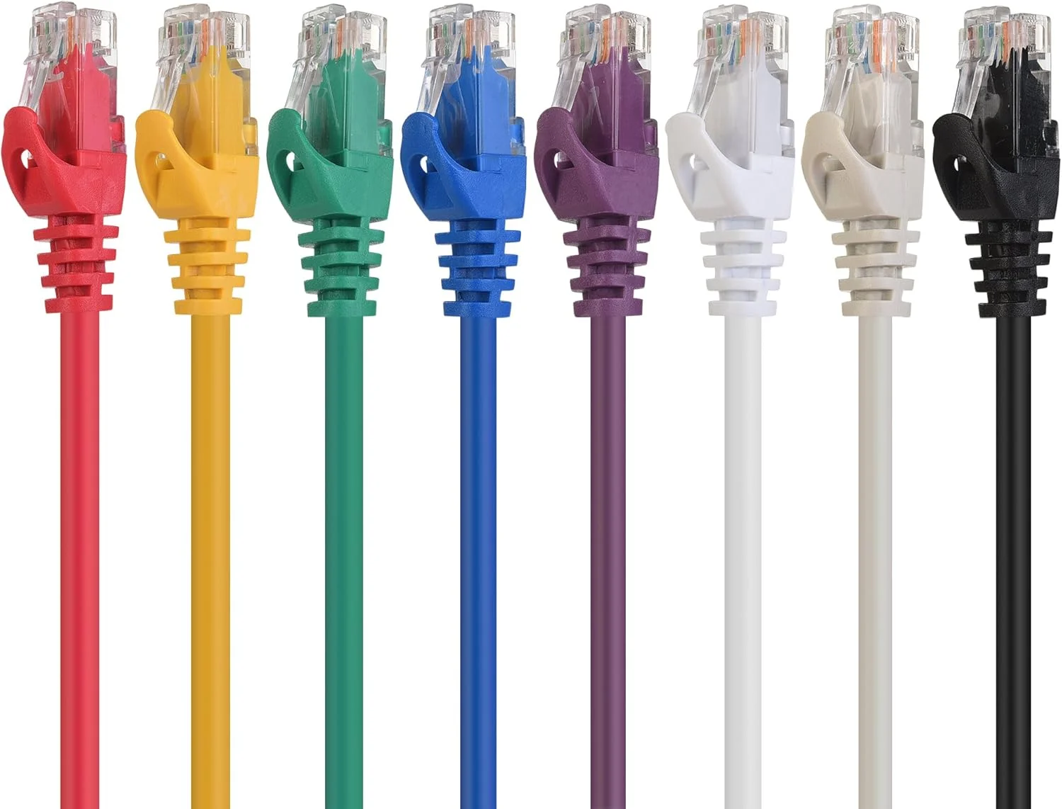 کابل شبکه Cat5e بدون گیر Cable Matters، 8 رنگ مختلف، طول 3 فوت کابل شبکه Cat5e بدون گیر Cable Matters، 8 رنگ مختلف، طول 3 فوت