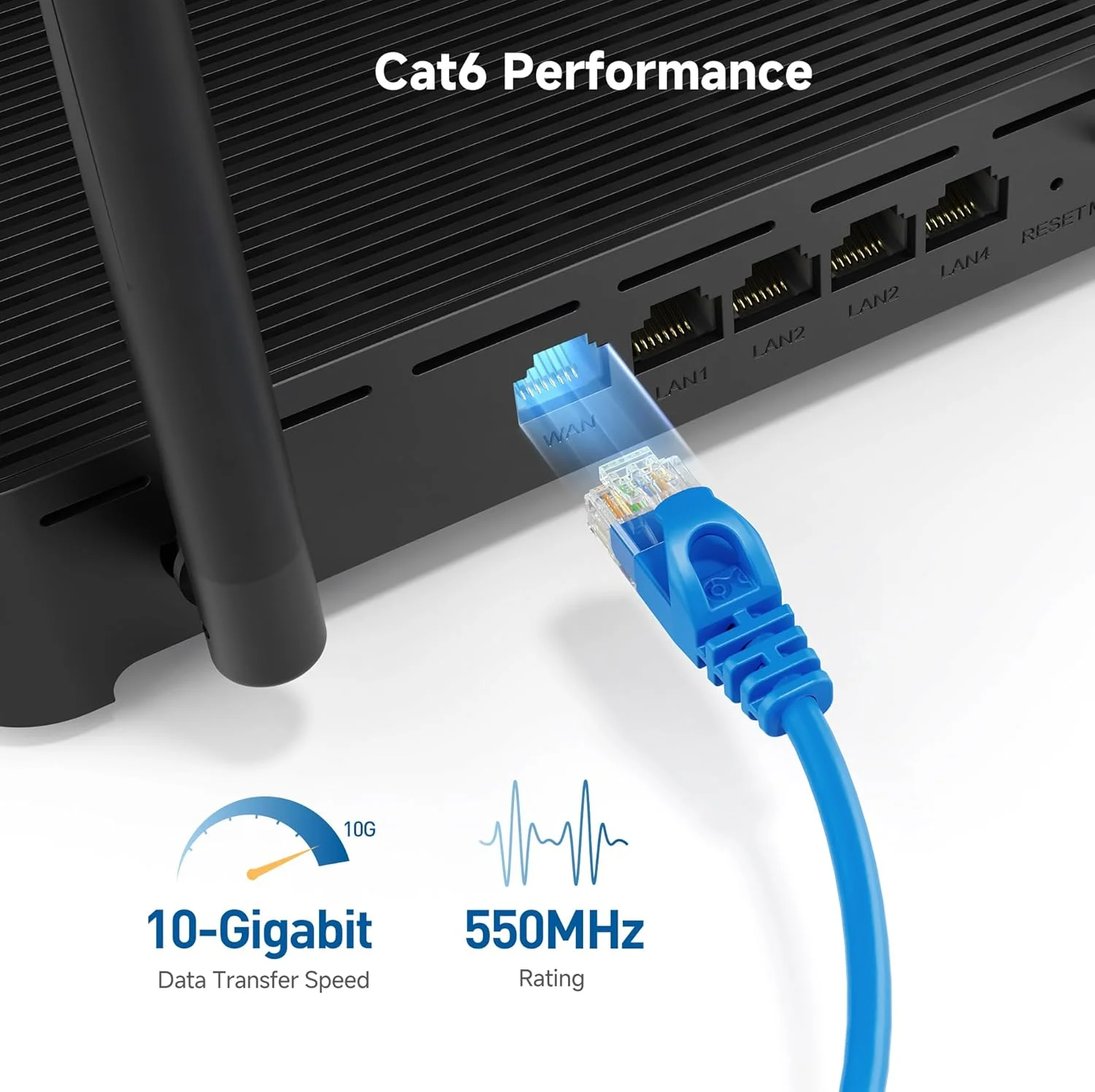 کابل شبکه Cat 6 اترنت 10 گیگابیتی Cable Matters بدون گیر - 10.6 متر، کابل Cat 6 باریک، سیم Cat6، سیم اترنت نازک، آبی کابل شبکه Cat 6 اترنت 10 گیگابیتی Cable Matters بدون گیر - 10.6 متر، کابل Cat 6 باریک، سیم Cat6، سیم اترنت نازک، آبی
