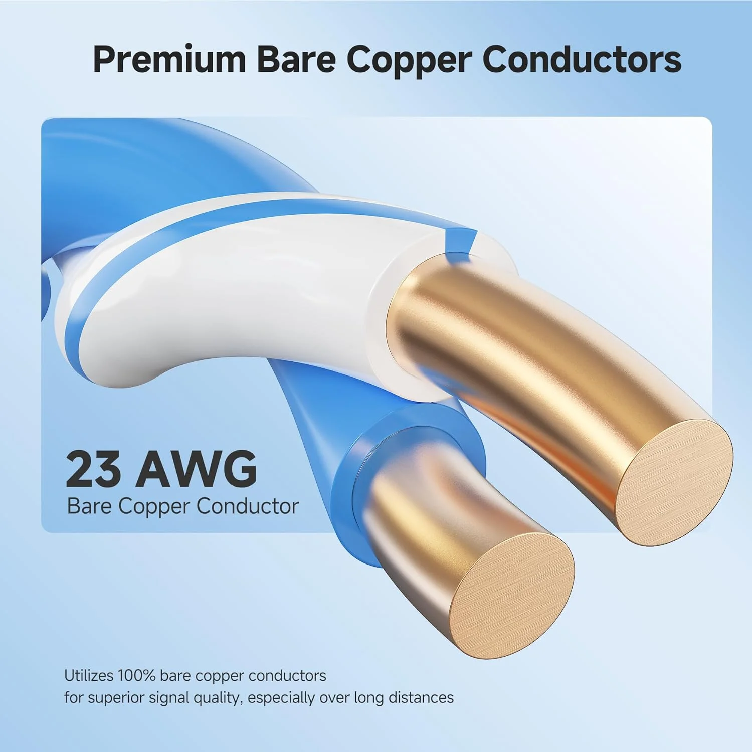 کابل شبکه Cat6 مسی Cable Matters با سرعت 10 گیگابیت بر ثانیه، مناسب دیوار، دارای استاندارد CM، با سیم 23AWG، طول 500 فوت (کابل Cat6 عمده 500 فوت، کابل اترنت Cat6، کابل اینترنت، کابل شبکه) - آبی کابل شبکه Cat6 مسی Cable Matters با سرعت 10 گیگابیت بر ثانیه، مناسب دیوار، دارای استاندارد CM، با سیم 23AWG، طول 500 فوت (کابل Cat6 عمده 500 فوت، کابل اترنت Cat6، کابل اینترنت، کابل شبکه) - آبی