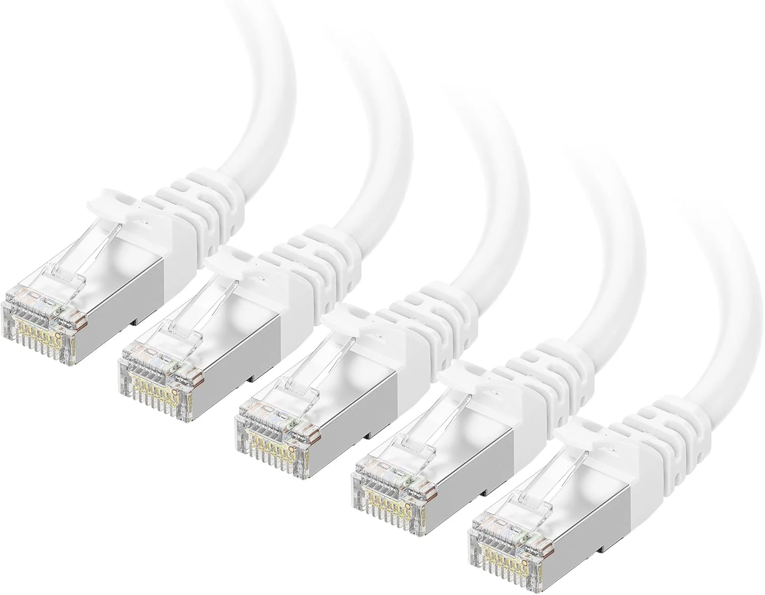 کابل شبکه Cat6A شیلددار Cable Matters، بسته 5 عددی، طول 30 سانتی متر - سفید کابل شبکه Cat6A شیلددار Cable Matters، بسته 5 عددی، طول 30 سانتی متر - سفید