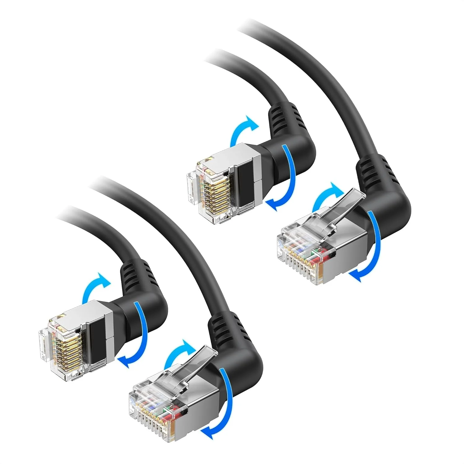 کابل شبکه Cat 8 اترنت Cable Matters با قابلیت چرخش 360 درجه، طول 30 سانتی متر، بسته 2 عددی، با روکش PVC بسیار انعطاف پذیر برای فضاهای تنگ (کابل اترنت U/FTP با زاویه راست) - مشکی، 30 سانتی متر کابل شبکه Cat 8 اترنت Cable Matters با قابلیت چرخش 360 درجه، طول 30 سانتی متر، بسته 2 عددی، با روکش PVC بسیار انعطاف پذیر برای فضاهای تنگ (کابل اترنت U/FTP با زاویه راست) - مشکی، 30 سانتی متر