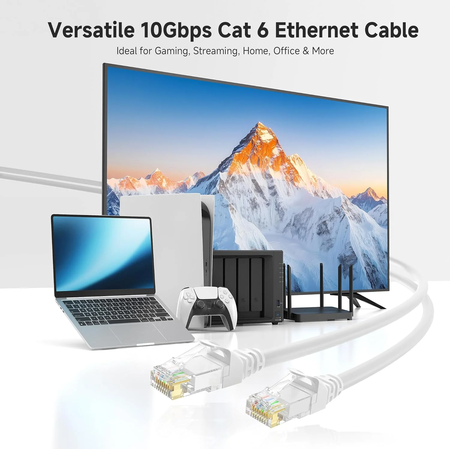 کابل شبکه کوتاه Cat 6 اترنت Cable Matters، بسته 5 عددی، 6 فوت، 10 گیگابیت بر ثانیه، بدون گیر، سفید کابل شبکه کوتاه Cat 6 اترنت Cable Matters، بسته 5 عددی، 6 فوت، 10 گیگابیت بر ثانیه، بدون گیر، سفید