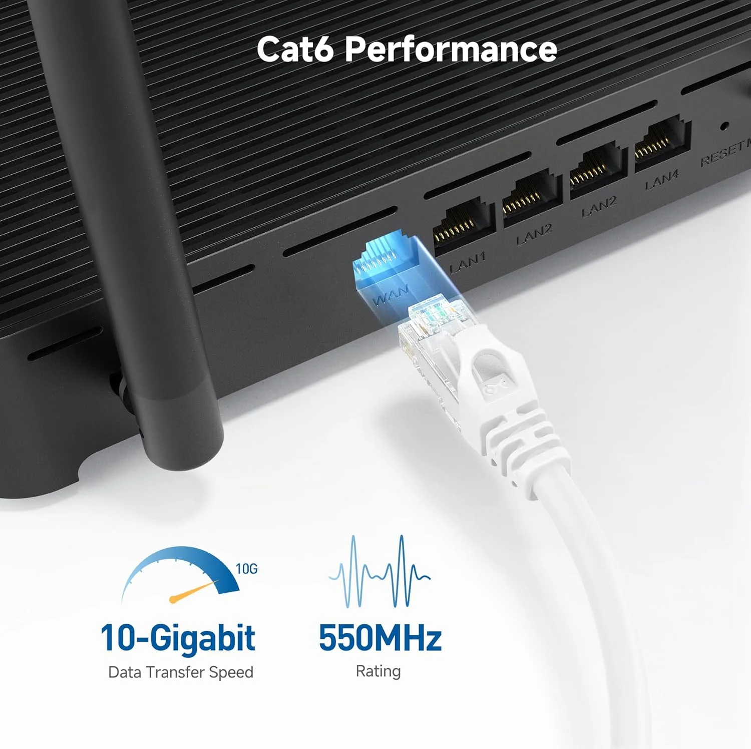 کابل شبکه کوتاه Cat 6 اترنت Cable Matters، بسته 5 عددی، 6 فوت، 10 گیگابیت بر ثانیه، بدون گیر، سفید کابل شبکه کوتاه Cat 6 اترنت Cable Matters، بسته 5 عددی، 6 فوت، 10 گیگابیت بر ثانیه، بدون گیر، سفید