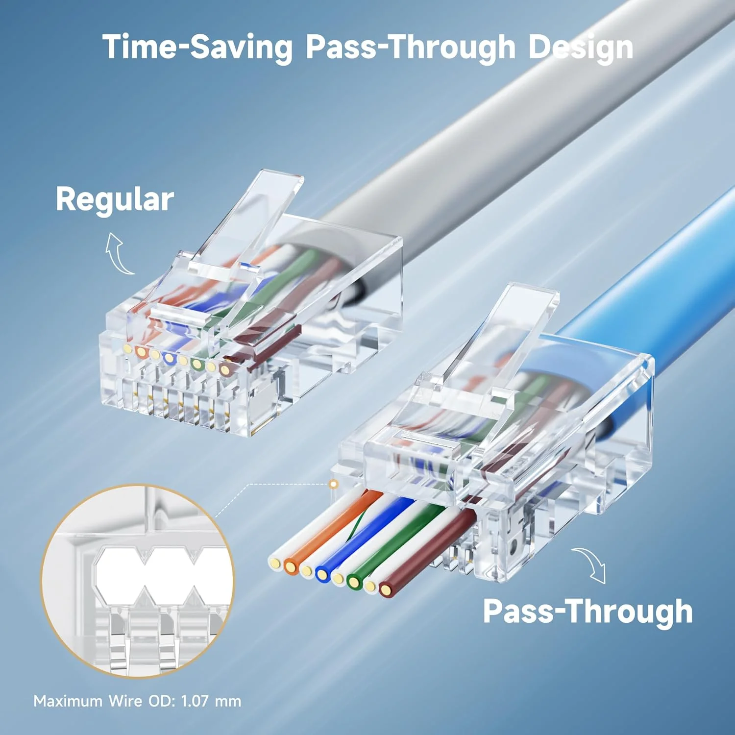 اتصالات عبوری RJ45 کت 6 Cable Matters بسته 50 عددی (انتهای کت 6 / اتصال کت 6 / پلاگین های ماژولار RJ45 / پلاگین های اترنت / اتصال شبکه) برای کابل اترنت UTP مفتولی یا رشته ای اتصالات عبوری RJ45 کت 6 Cable Matters بسته 50 عددی (انتهای کت 6 / اتصال کت 6 / پلاگین های ماژولار RJ45 / پلاگین های اترنت / اتصال شبکه) برای کابل اترنت UTP مفتولی یا رشته ای