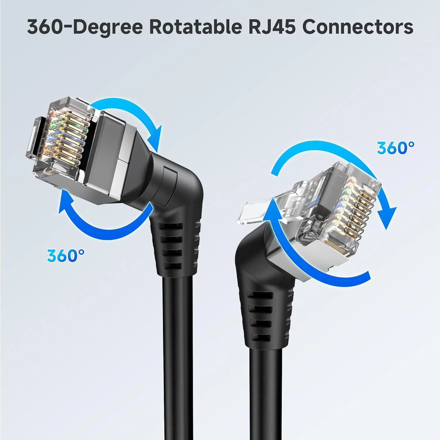 کابل شبکه Cat 8 اترنت 40 گیگابیتی Cable Matters با قابلیت چرخش 360 درجه - 2.1 متر، کابل Cat 8 زاویه دار با روکش PVC فوق العاده انعطاف پذیر برای فضاهای تنگ، کابل اترنت پرسرعت برای بازی، مشکی کابل شبکه Cat 8 اترنت 40 گیگابیتی Cable Matters با قابلیت چرخش 360 درجه - 2.1 متر، کابل Cat 8 زاویه دار با روکش PVC فوق العاده انعطاف پذیر برای فضاهای تنگ، کابل اترنت پرسرعت برای بازی، مشکی