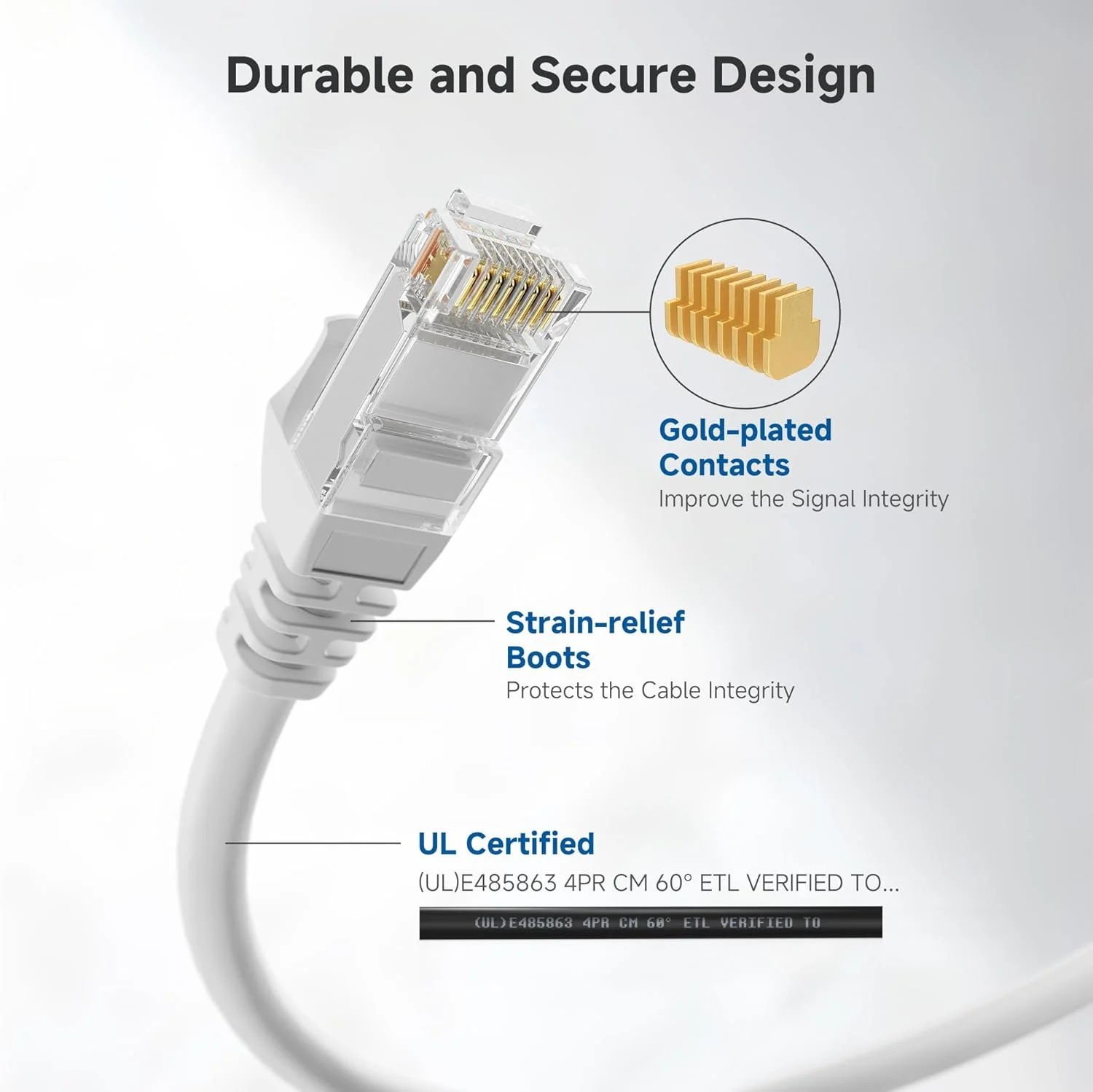 کابل شبکه کوتاه Cat 6 اترنت Cable Matters، بسته 5 عددی، 6 فوت، 10 گیگابیت بر ثانیه، بدون گیر، سفید کابل شبکه کوتاه Cat 6 اترنت Cable Matters، بسته 5 عددی، 6 فوت، 10 گیگابیت بر ثانیه، بدون گیر، سفید