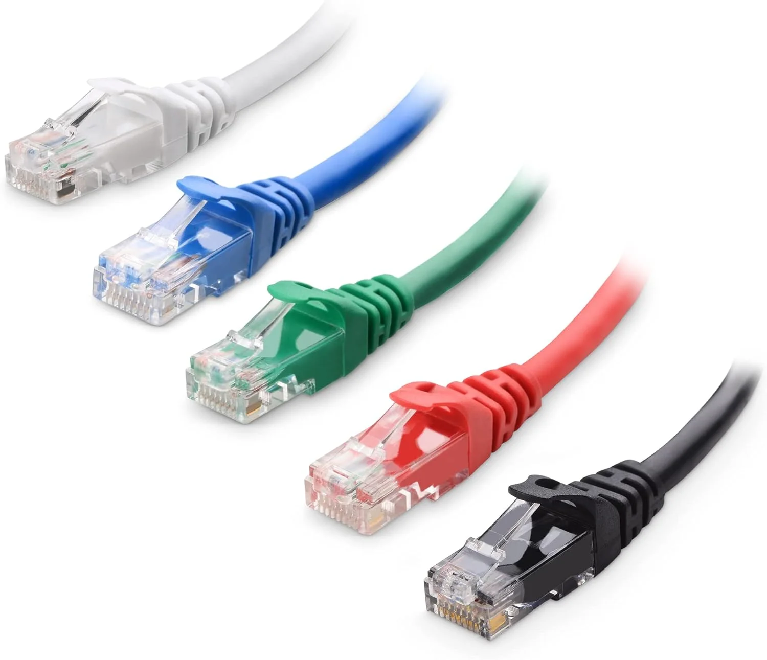 کابل شبکه Cat6 بدون گیر Cable Matters، بسته 5 رنگ، سرعت 10 گیگابیت بر ثانیه، طول 0.3 متر کابل شبکه Cat6 بدون گیر Cable Matters، بسته 5 رنگ، سرعت 10 گیگابیت بر ثانیه، طول 0.3 متر