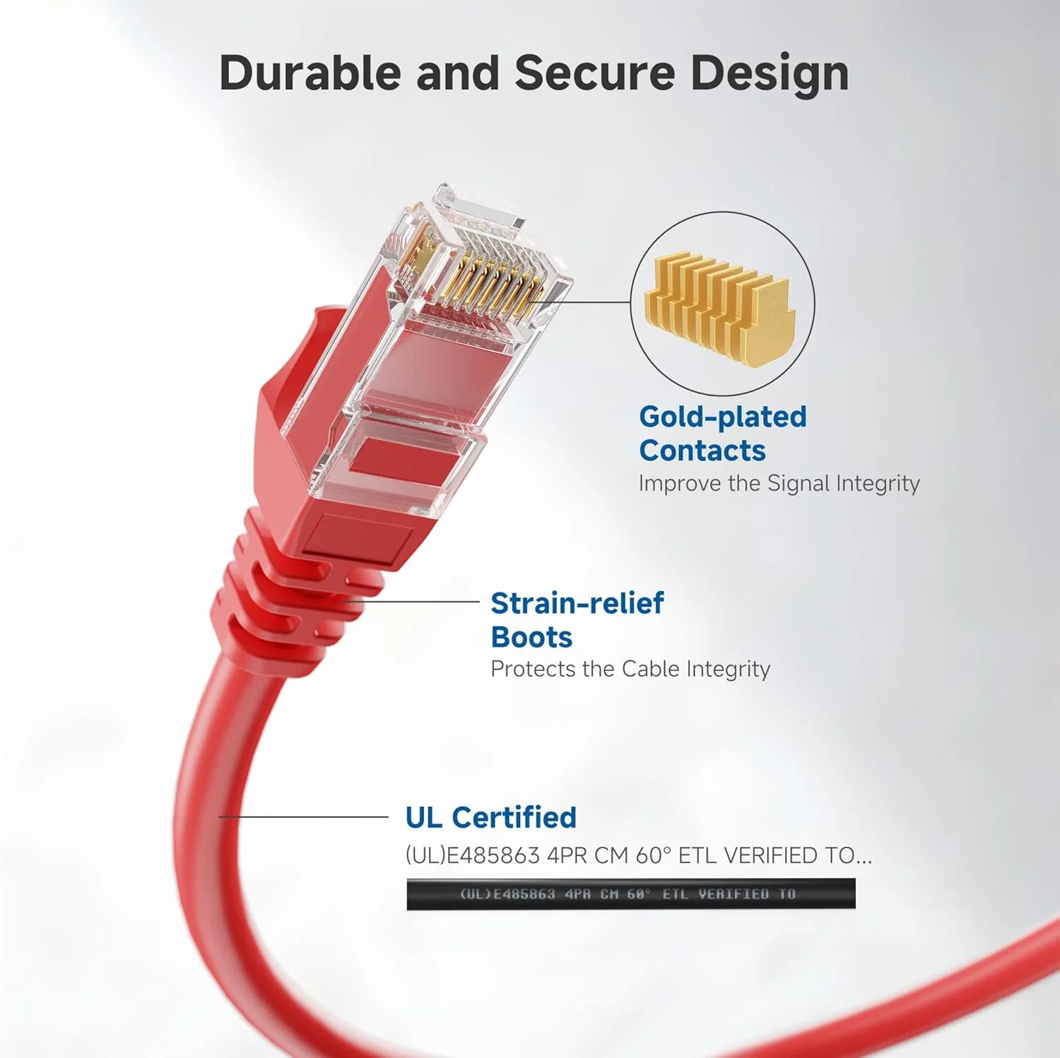 کابل شبکه Cat6 بدون گیر Cable Matters بسته 5 عددی، قرمز، 1.5 متری کابل شبکه Cat6 بدون گیر Cable Matters بسته 5 عددی، قرمز، 1.5 متری