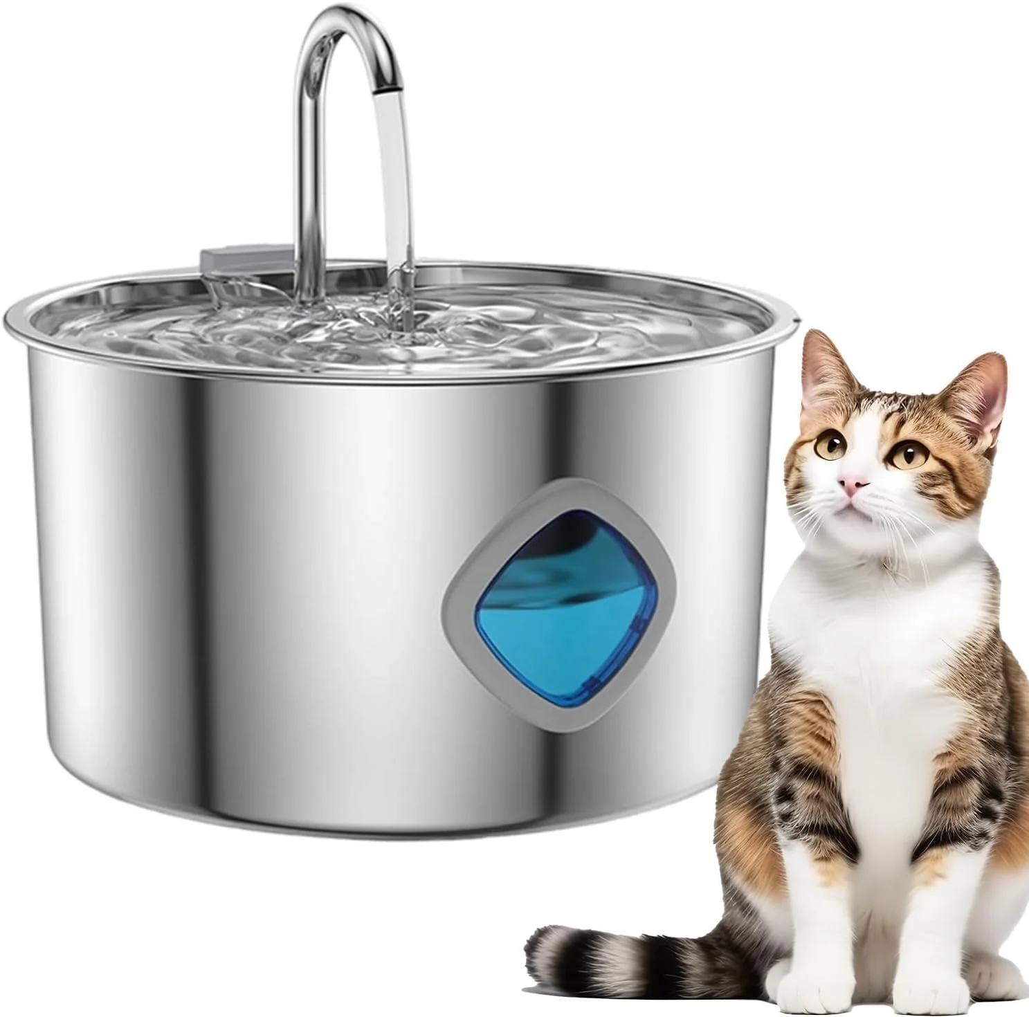 آبخوری فواره ای استیل برای گربه | آبنما گربه 3.2 لیتری برای نوشیدن - دستگاه پخش خودکار لوازم حیوانات خانگی برای نوشیدن توله سگ، بچه گربه، نژادهای بزرگ، متوسط و کوچک آبخوری فواره ای استیل برای گربه | آبنما گربه 3.2 لیتری برای نوشیدن - دستگاه پخش خودکار لوازم حیوانات خانگی برای نوشیدن توله سگ، بچه گربه، نژادهای بزرگ، متوسط و کوچک