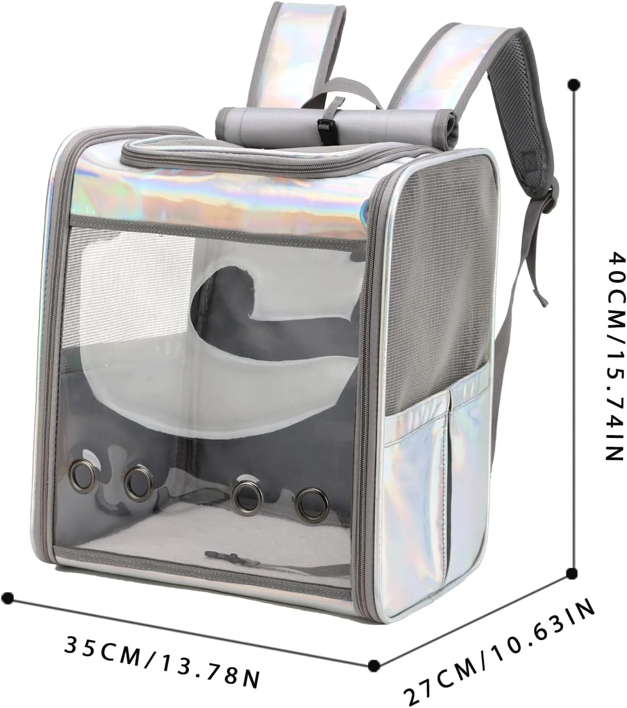 کیف کوله پشتی حمل حیوانات خانگی نالاکال، مناسب گربه ها و سگ های کوچک، دارای بند ایمنی داخلی، قابل استفاده برای مسافرت