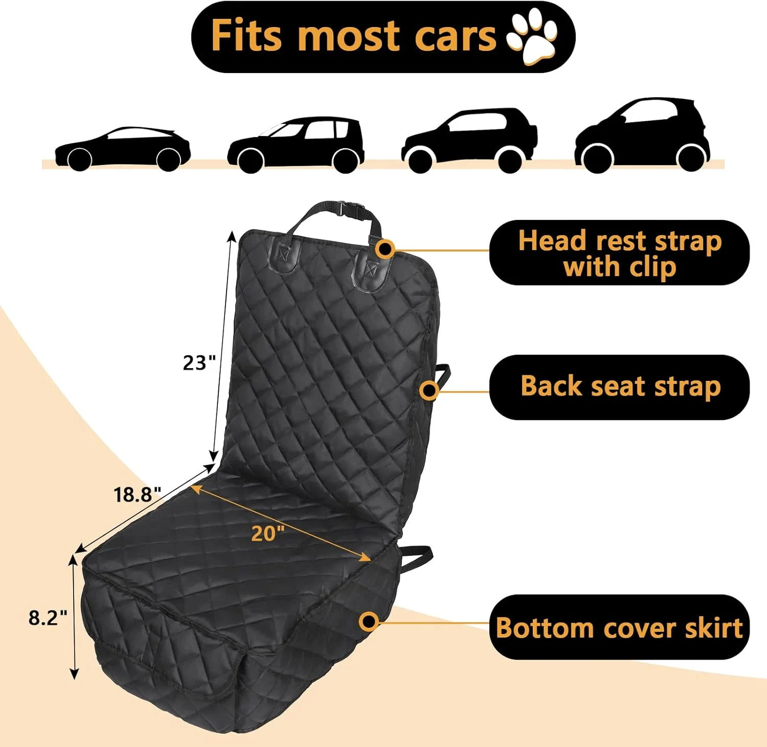 روکش صندلی خودرو سگ YUNXANIW، روکش کامل صندلی خودرو، محصولات حمل و نقل و مسافرتی برای سگ ها، عملکرد ضد آب خوب، محافظ صندلی خودرو، مناسب برای خودروهای شاسی بلند و سواری (روکش صندلی جلوی سگ)